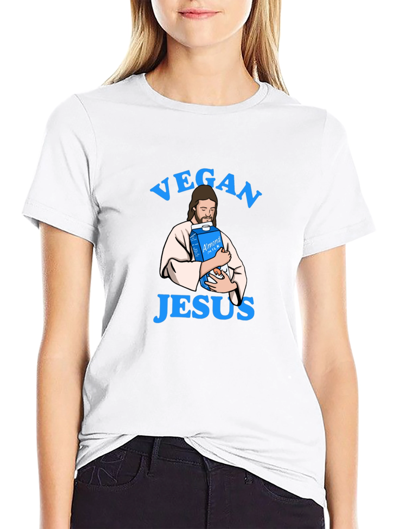Vegan Jesus T-Shirt - Almond Milk Humor Tee
