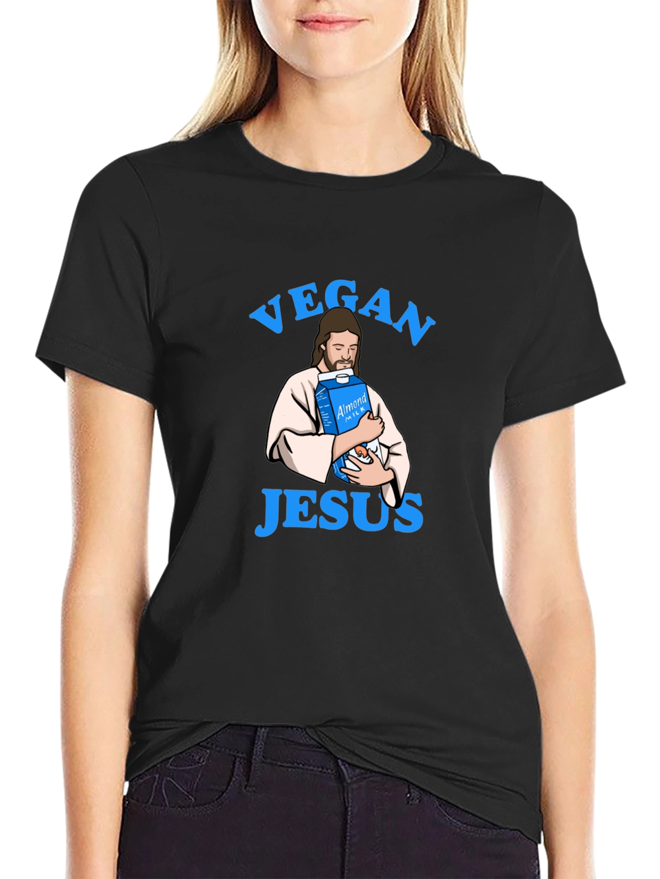 Vegan Jesus T-Shirt - Almond Milk Humor Tee