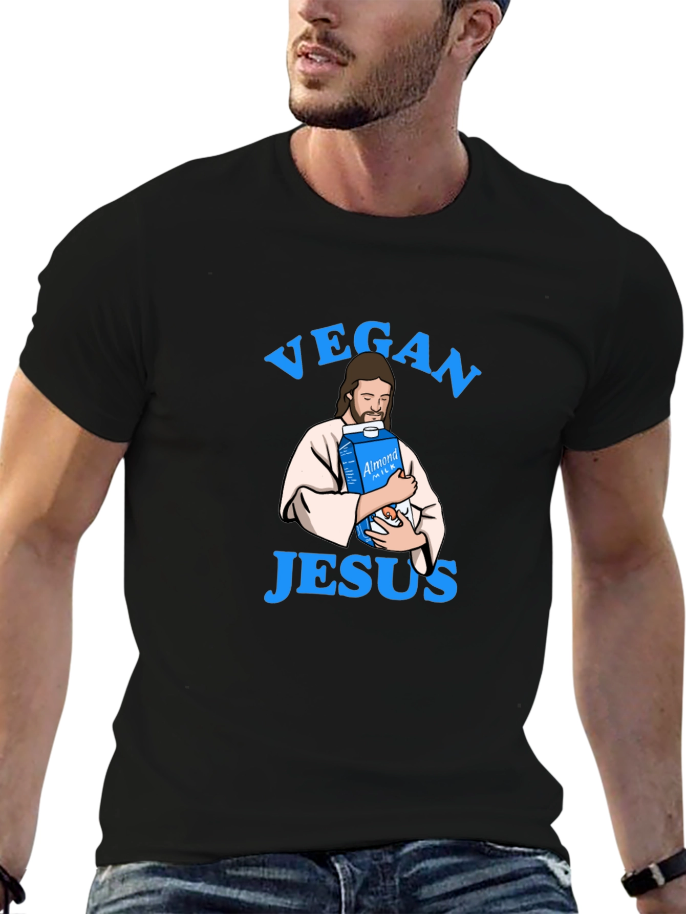 Vegan Jesus T-Shirt - Almond Milk Humor Tee