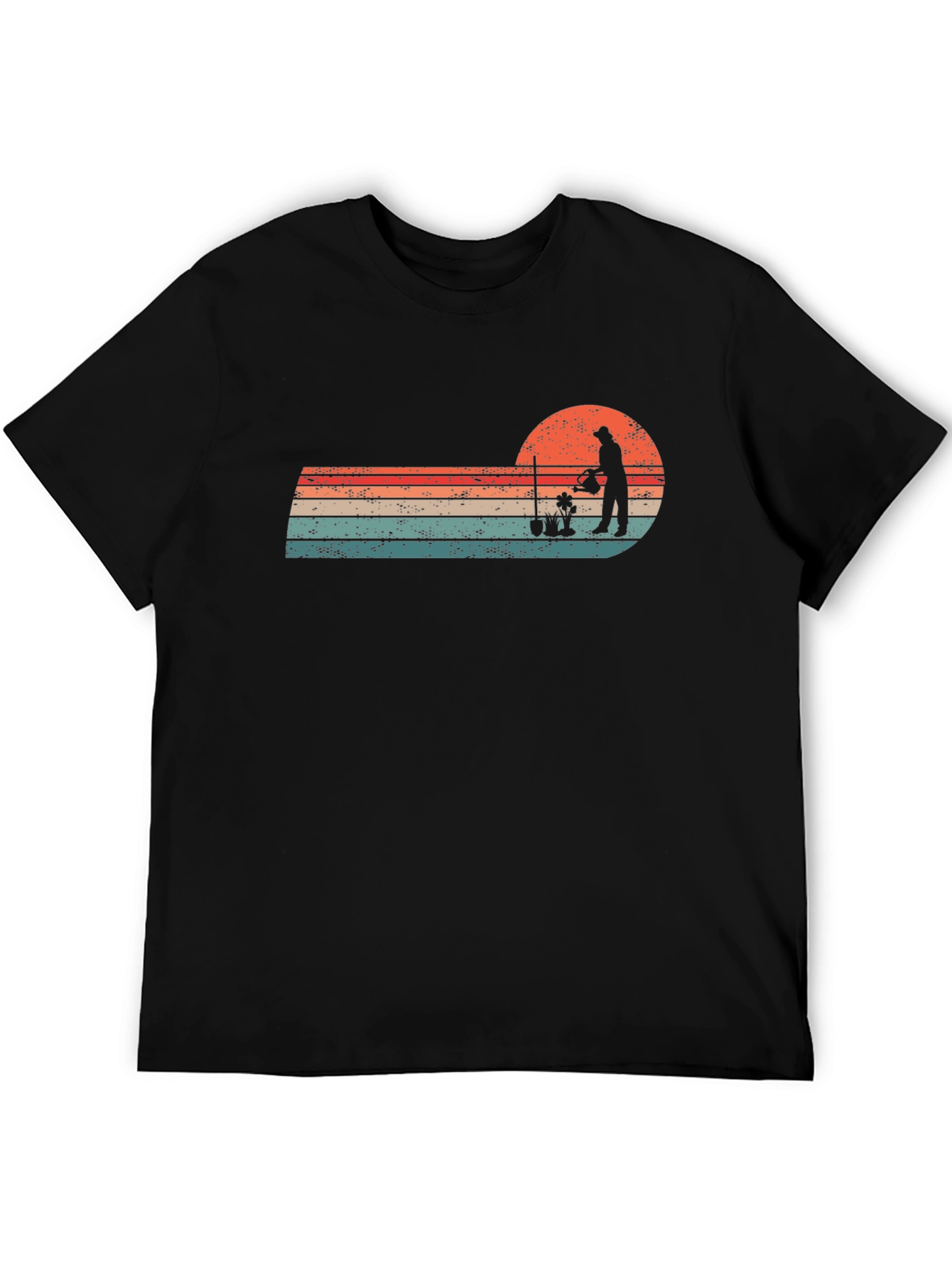 Gardening Silhouette T-Shirt - Retro Style