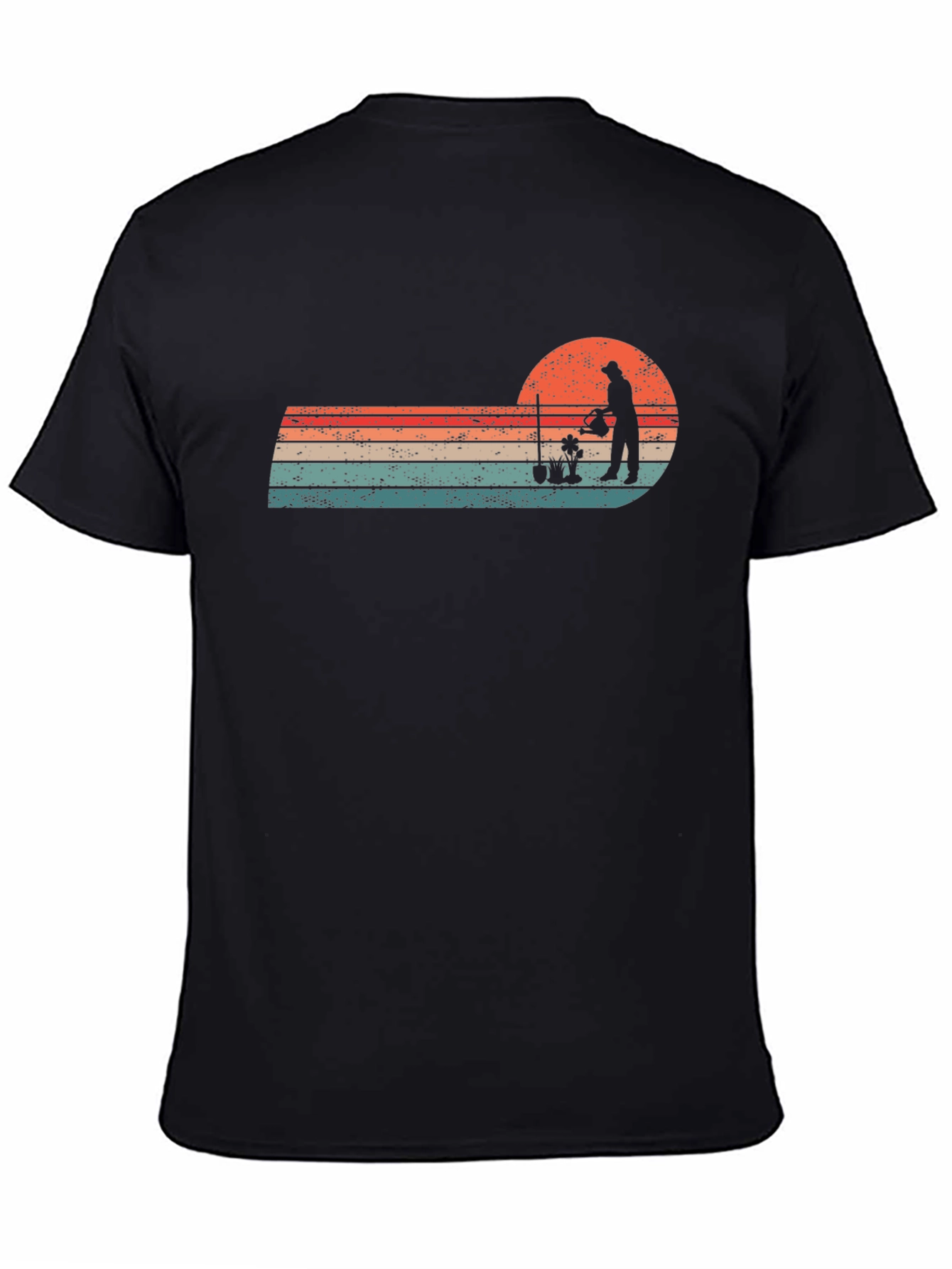Gardening Silhouette T-Shirt - Retro Style