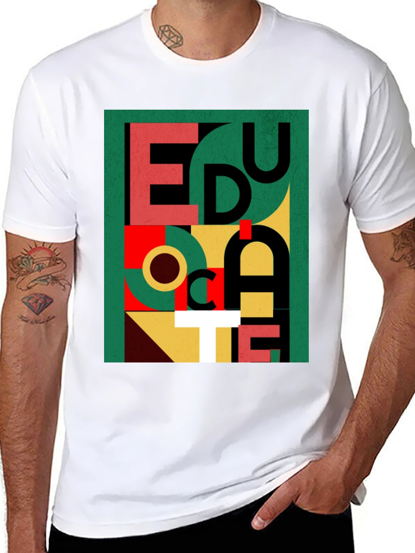Geometric Educate Graphic Tee