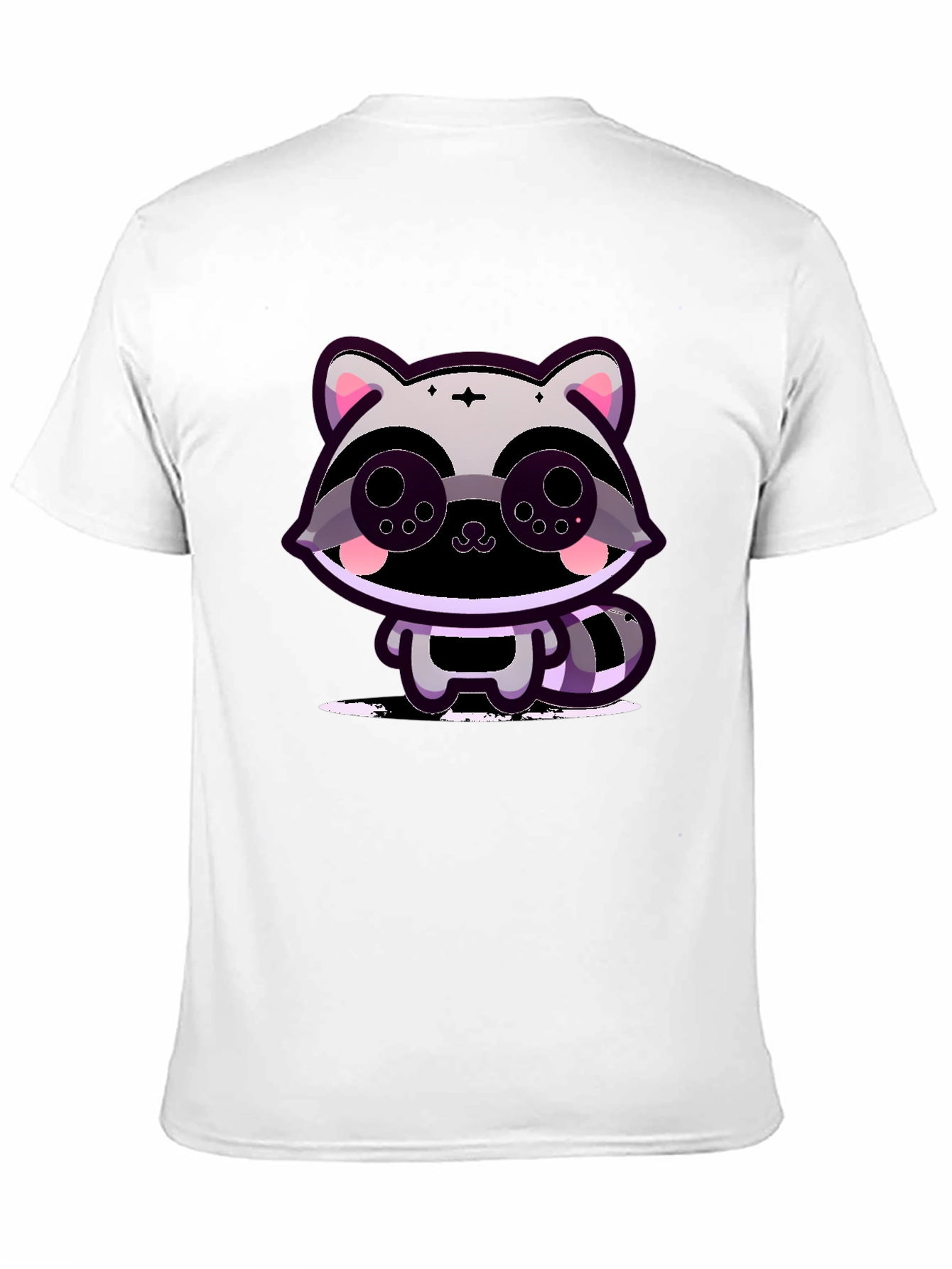 Cute Raccoon Graphic Tee - Black Cotton T-Shirt