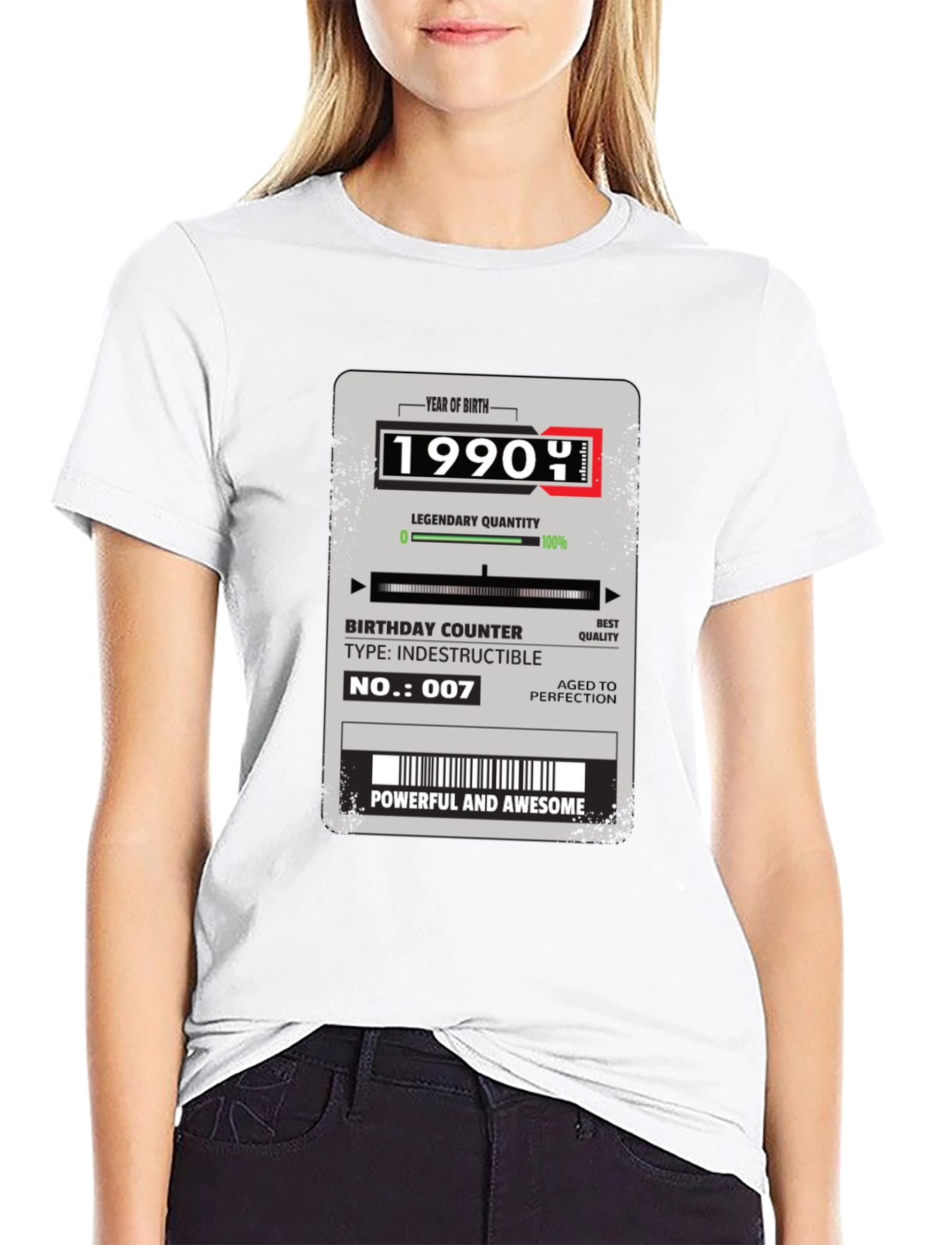1990 Birthday T-Shirt - Powerful & Awesome