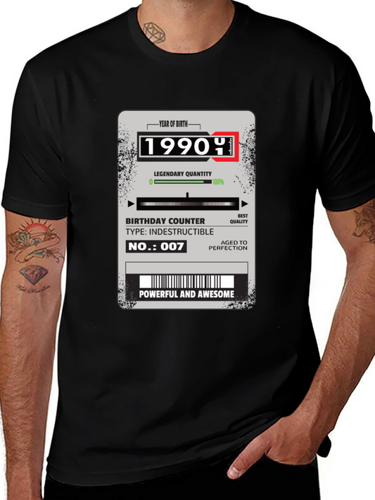 1990 Birthday T-Shirt - Powerful & Awesome