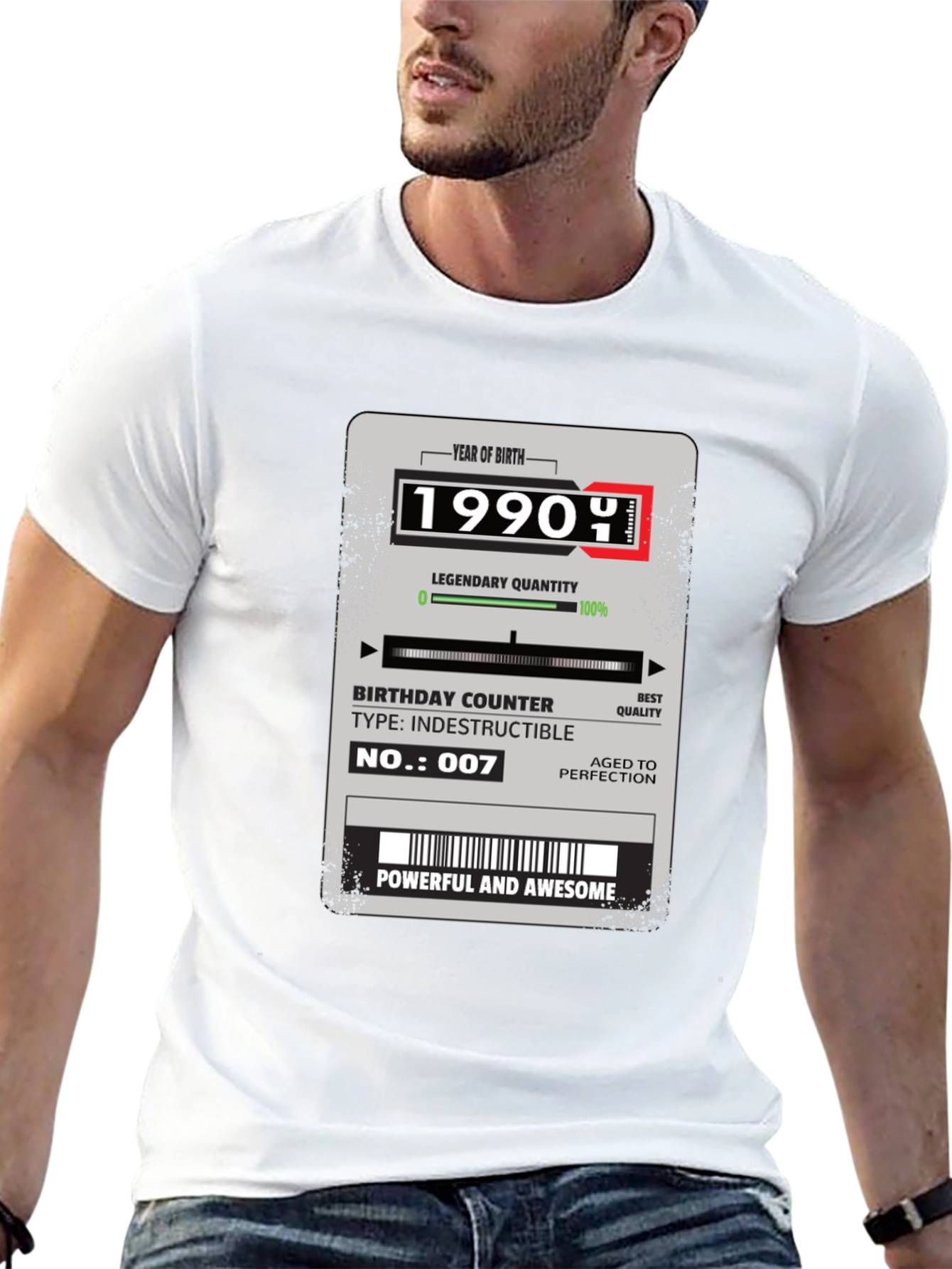 1990 Birthday T-Shirt - Powerful & Awesome