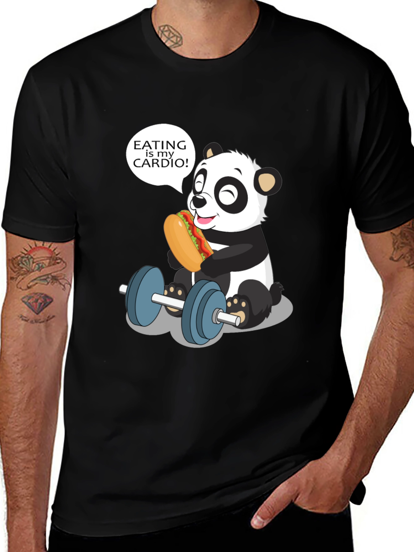 Funny Panda Eating is My Cardio T-Shirt