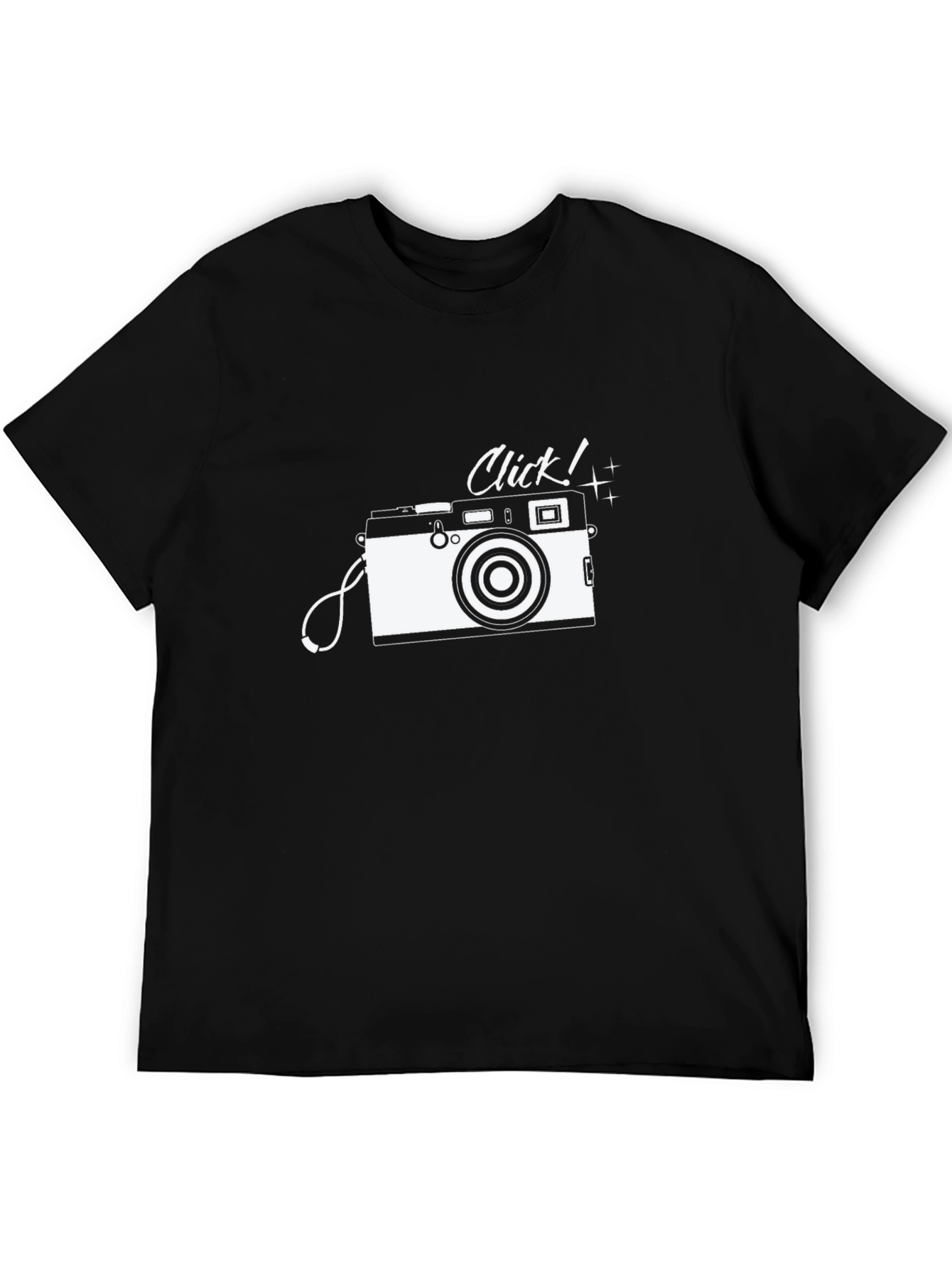 Retro Camera Click Graphic Tee - Black