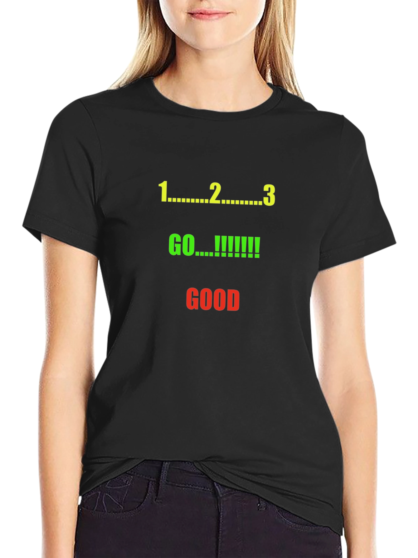 1 2 3 Go Good Black Graphic Tee