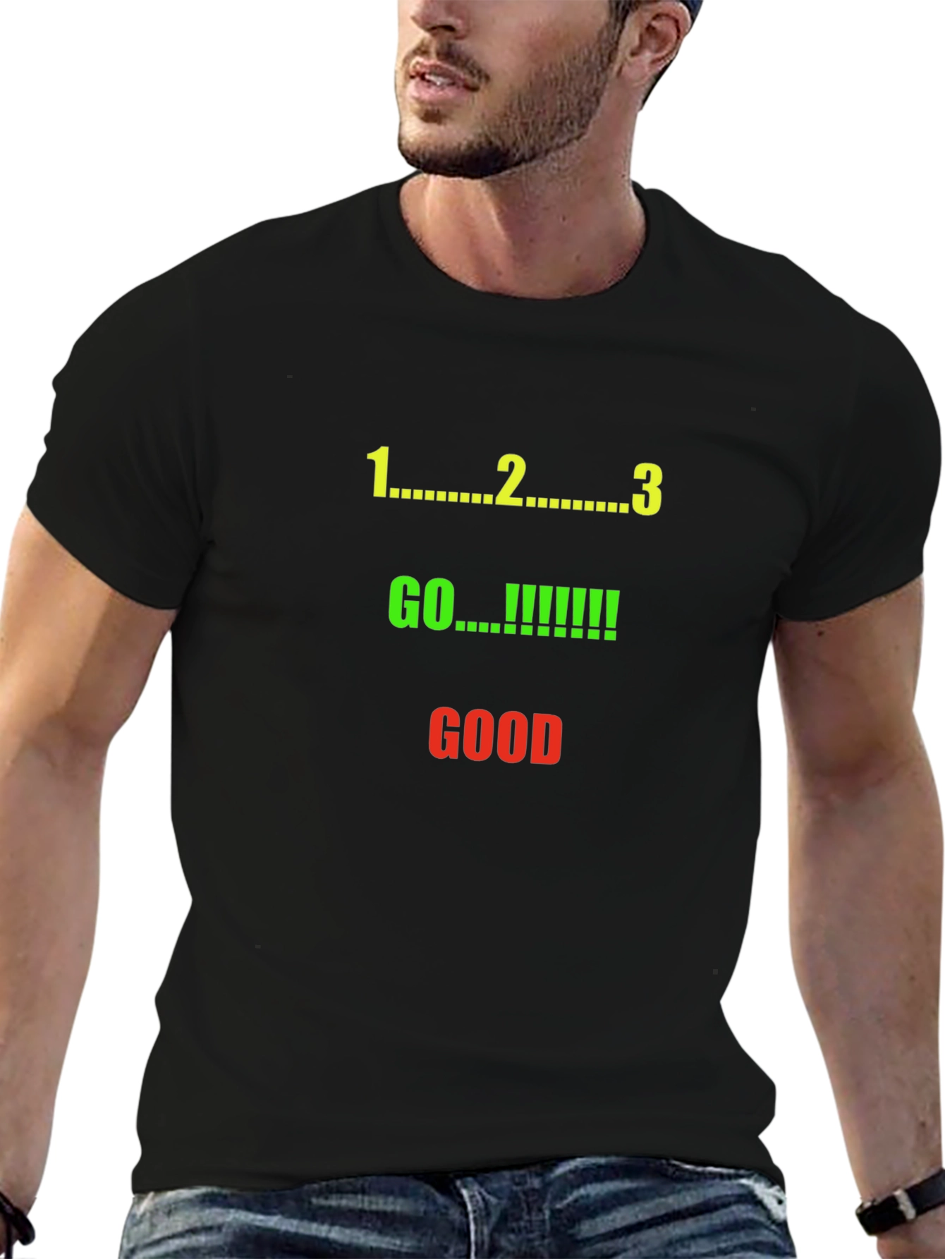 1 2 3 Go Good Black Graphic Tee