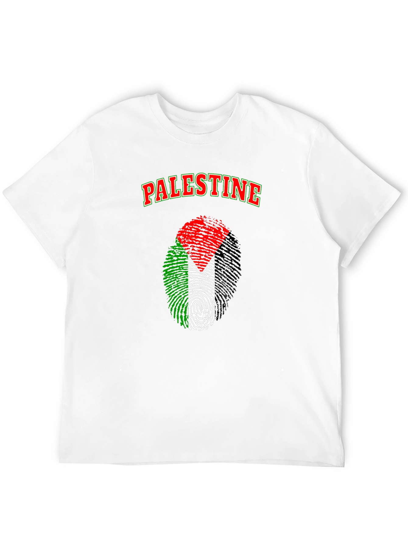 Palestine Fingerprint Flag Graphic T-Shirt
