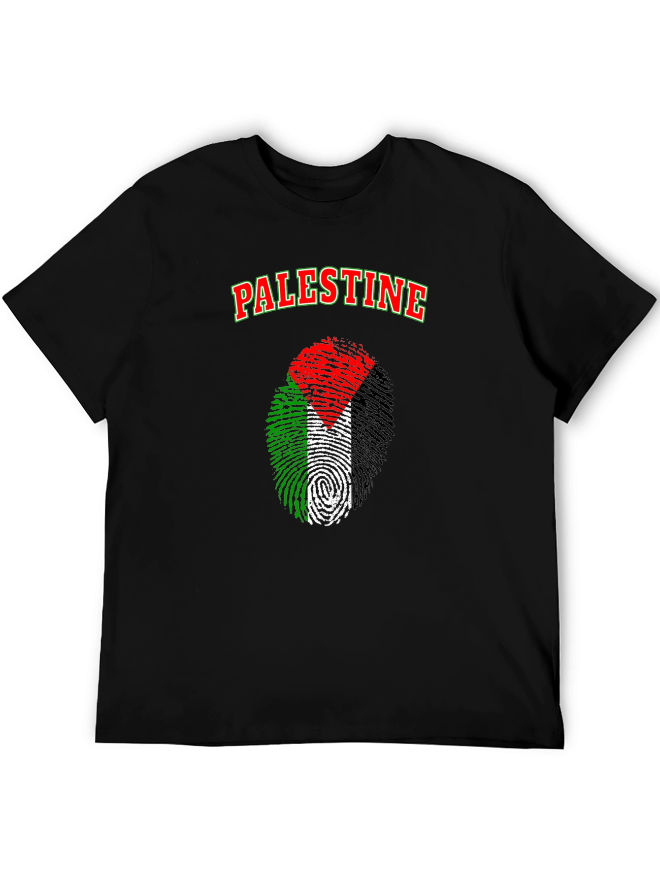 Palestine Fingerprint Flag Graphic T-Shirt