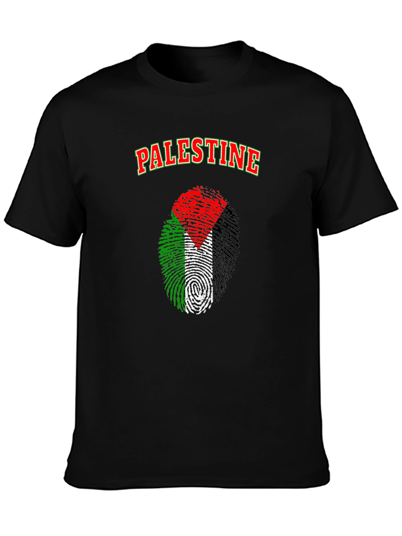 Palestine Fingerprint Flag Graphic T-Shirt