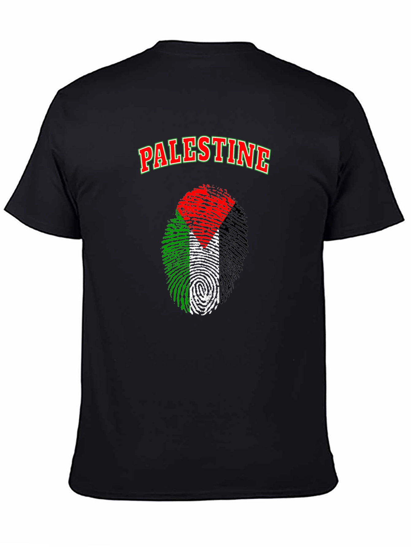 Palestine Fingerprint Flag Graphic T-Shirt
