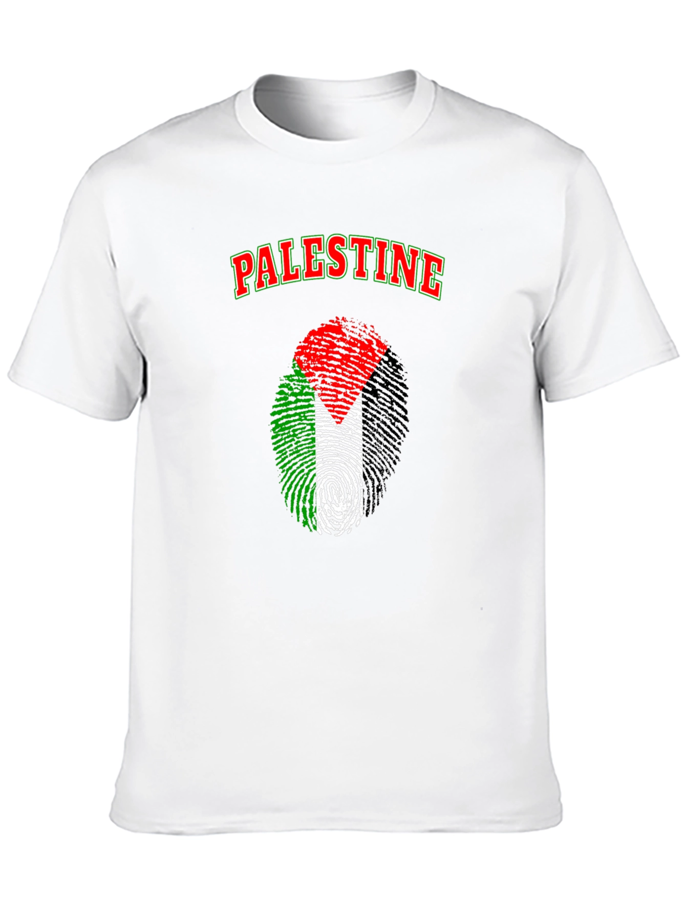 Palestine Fingerprint Flag Graphic T-Shirt