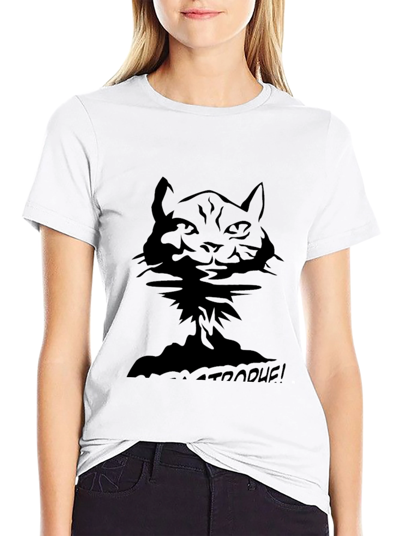 Cat-astrophe! Black Graphic Tee