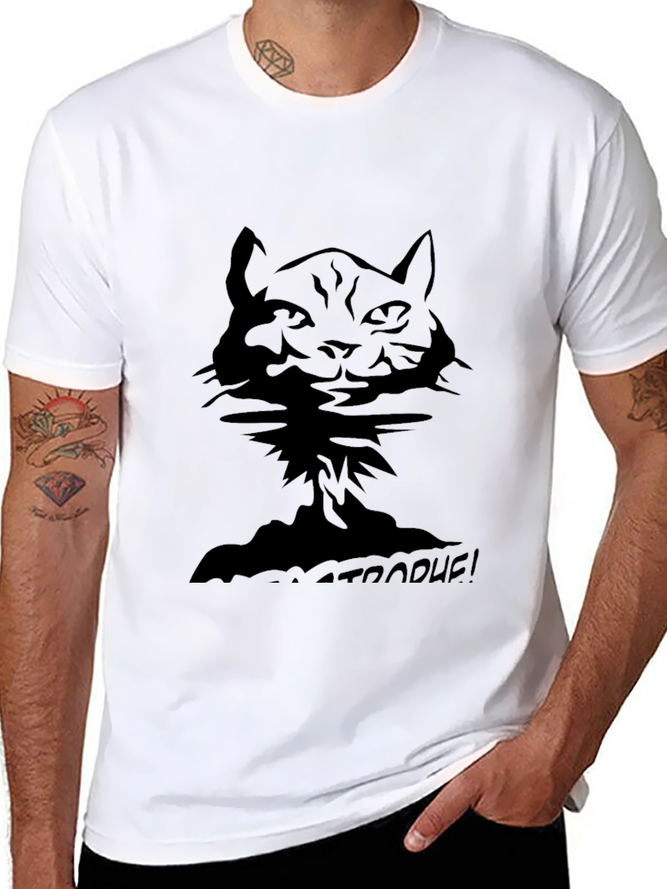 Cat-astrophe! Black Graphic Tee