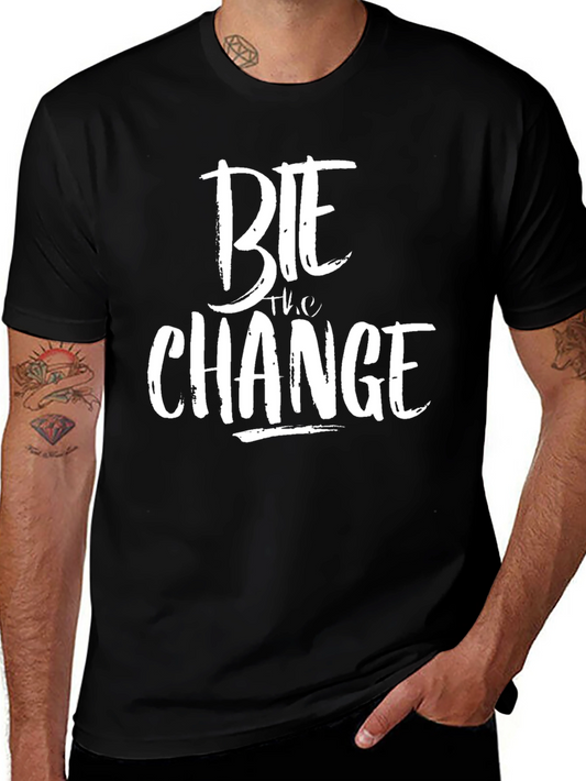 Bite the Change Black Graphic Tee for Men