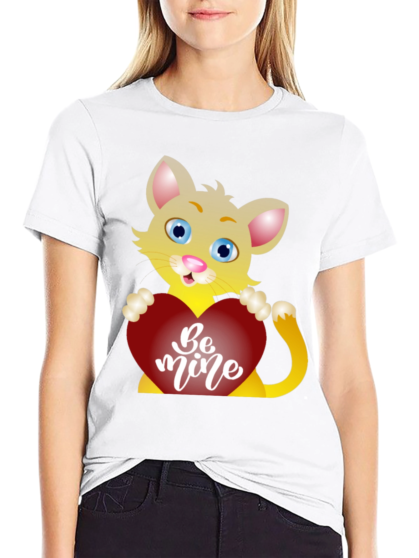 Cute Cat Be Mine Valentines Day T-Shirt
