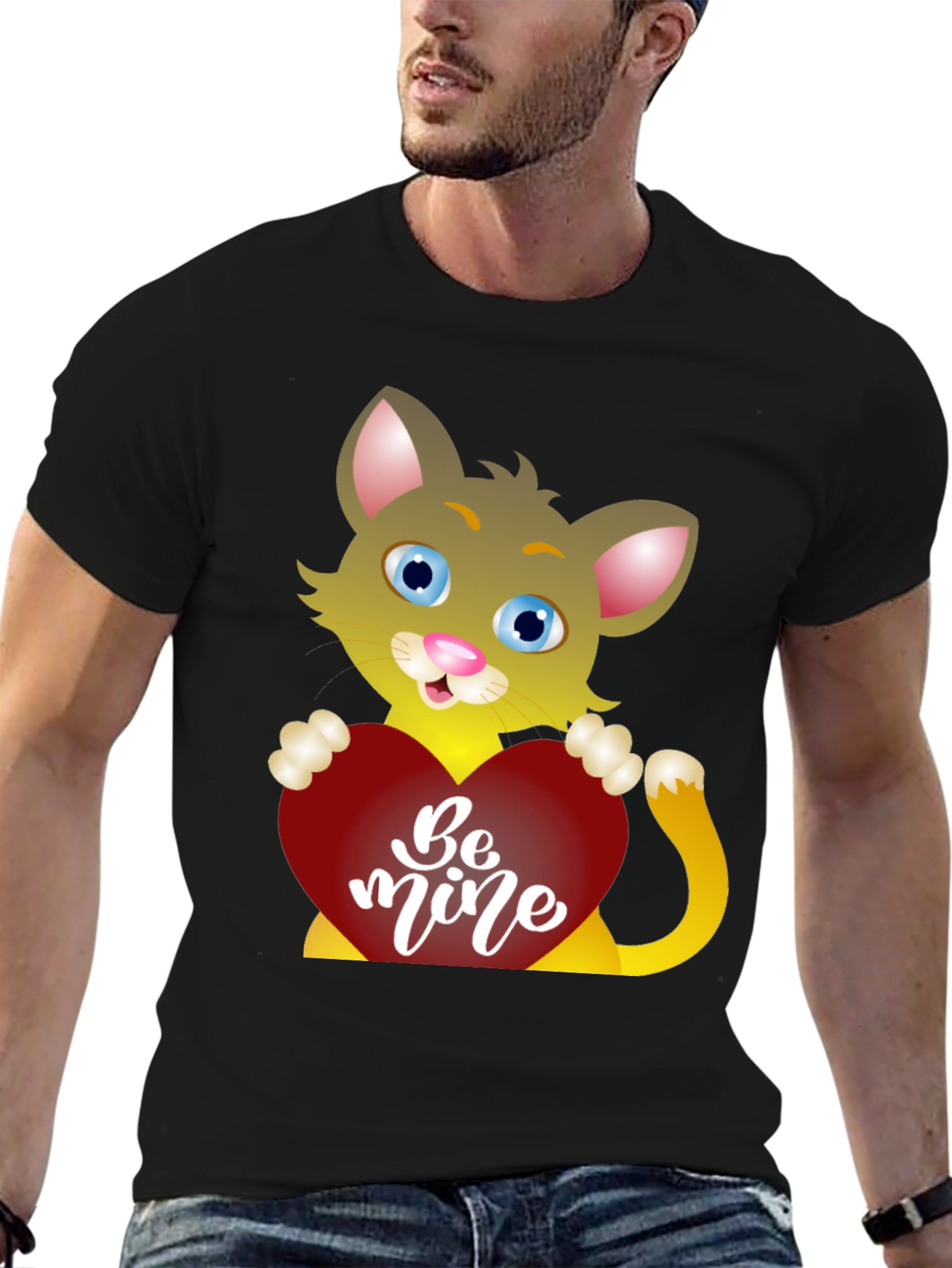 Cute Cat Be Mine Valentines Day T-Shirt