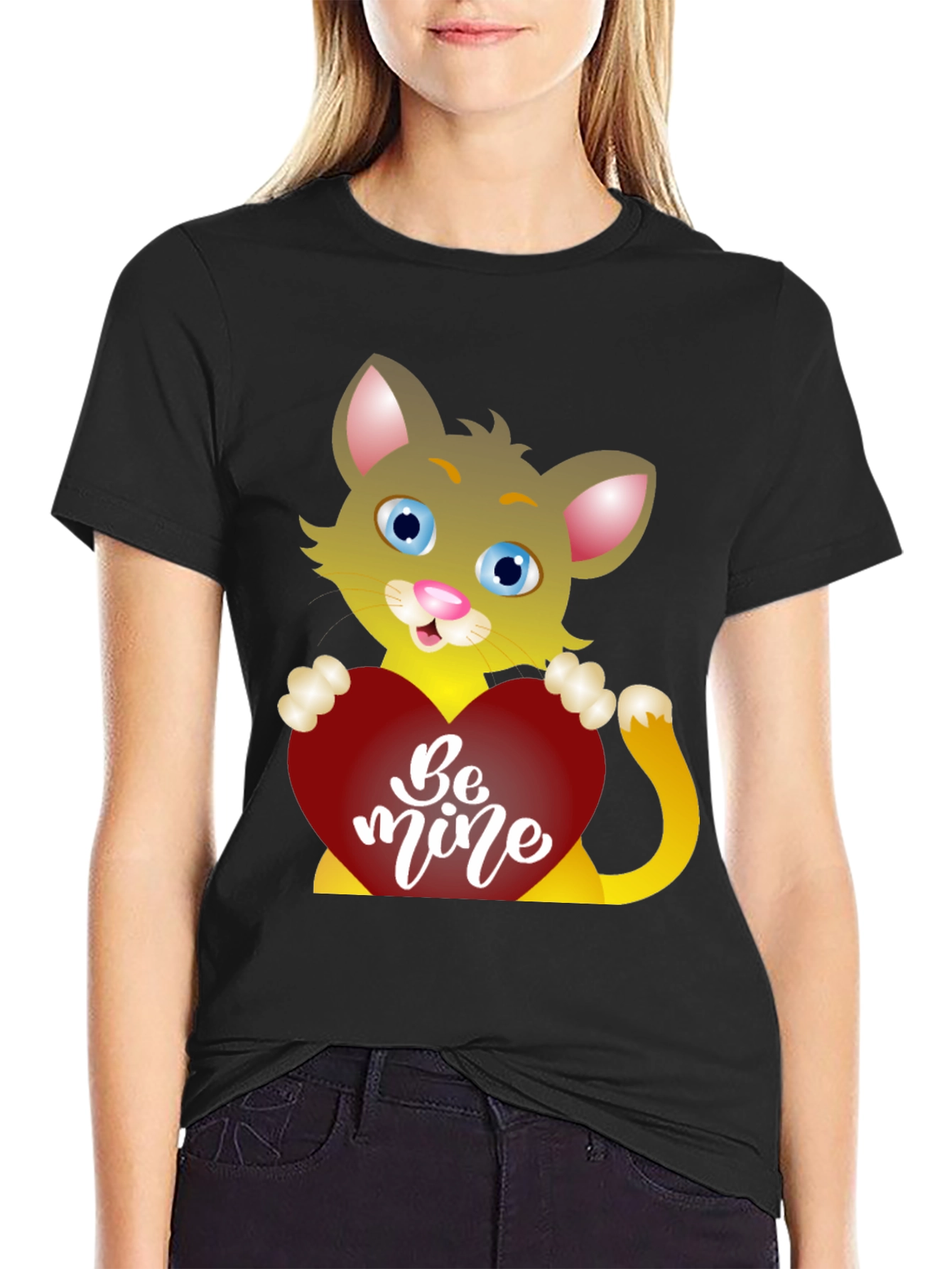 Cute Cat Be Mine Valentines Day T-Shirt
