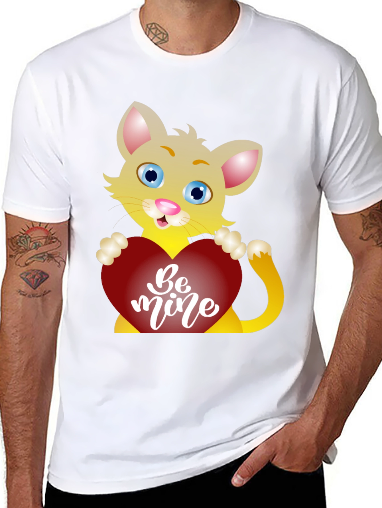 Cute Cat Be Mine Valentines Day T-Shirt