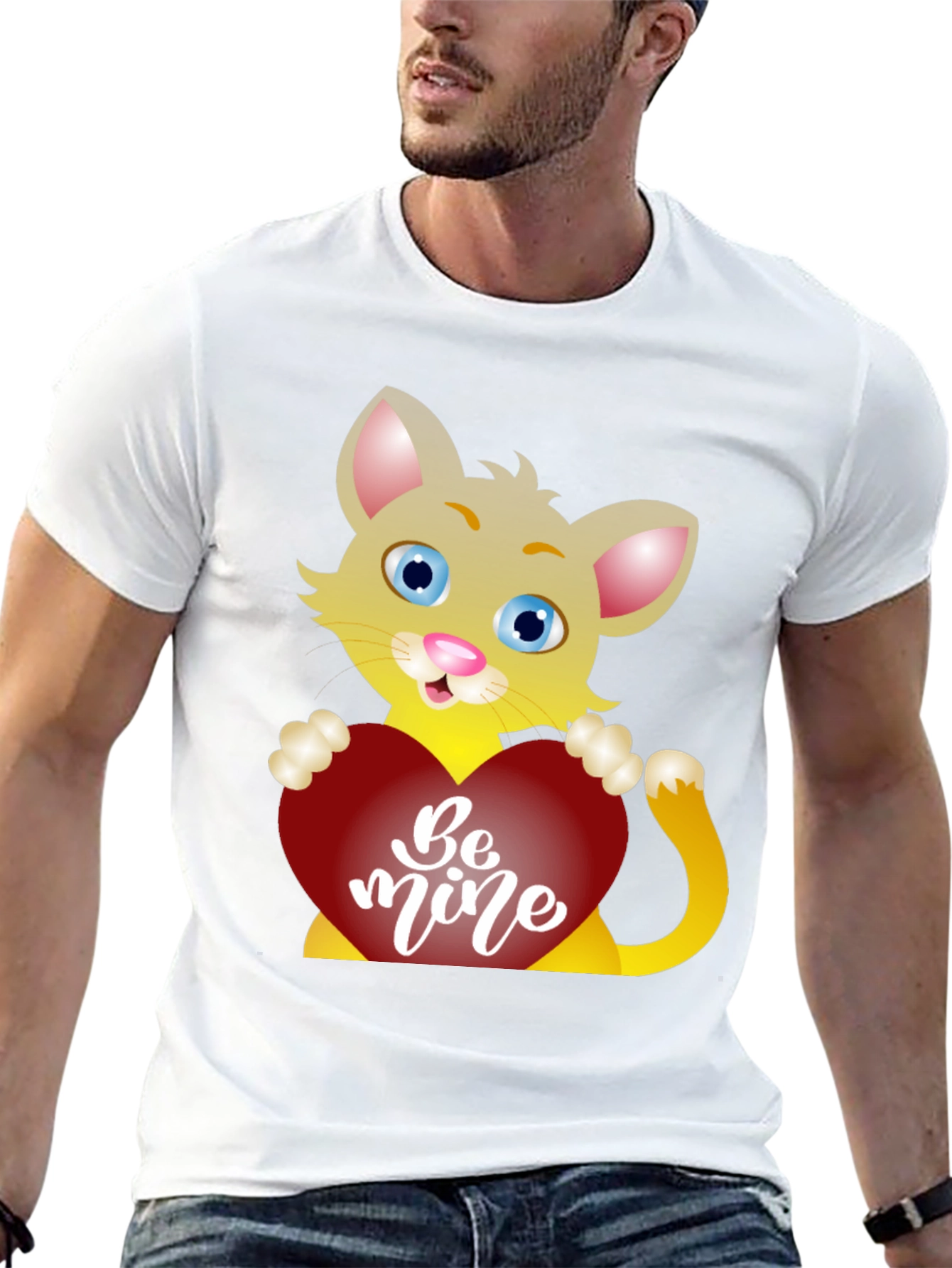 Cute Cat Be Mine Valentines Day T-Shirt