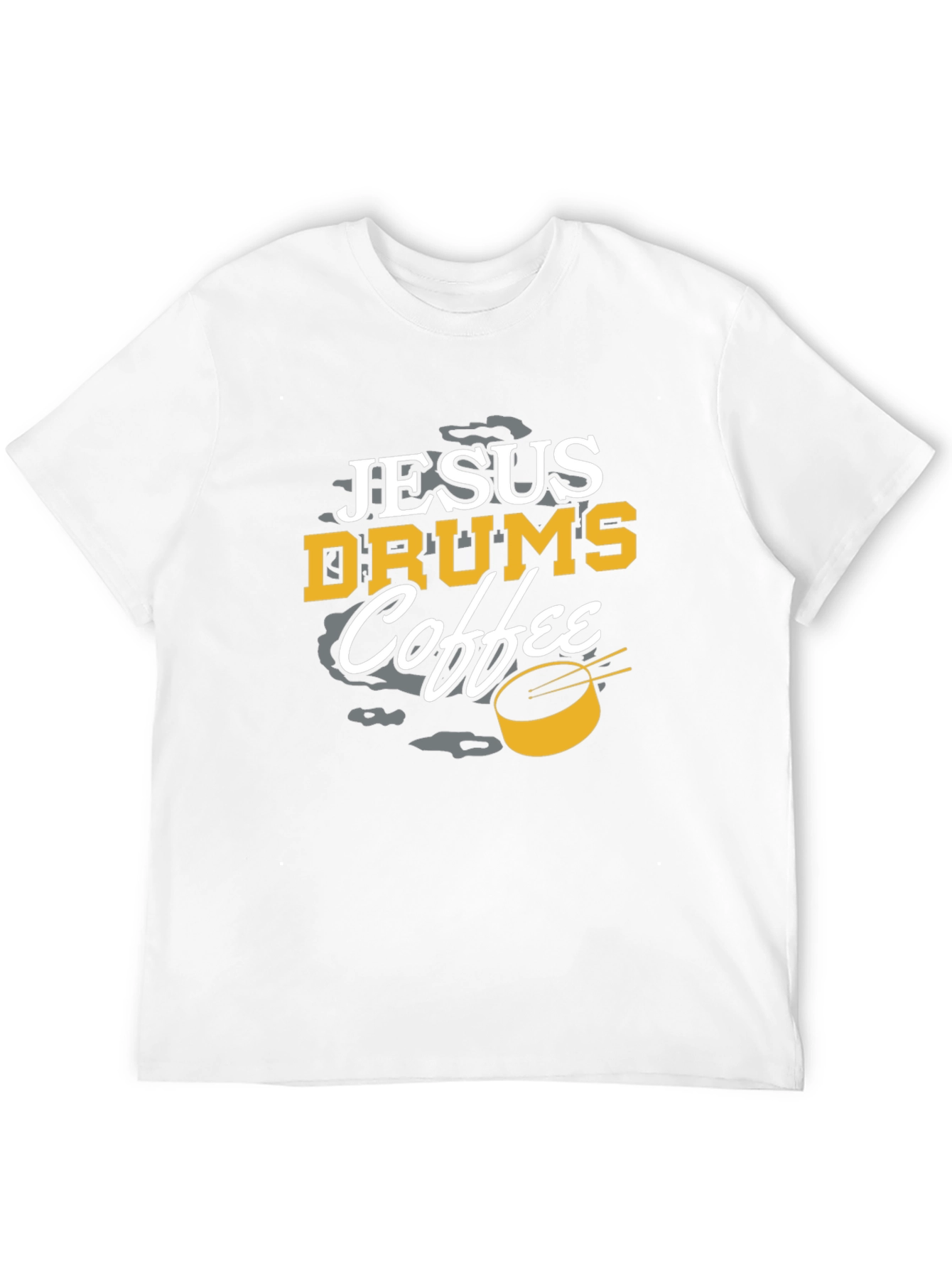 Jesus Drums Coffee Black Graphic Tee