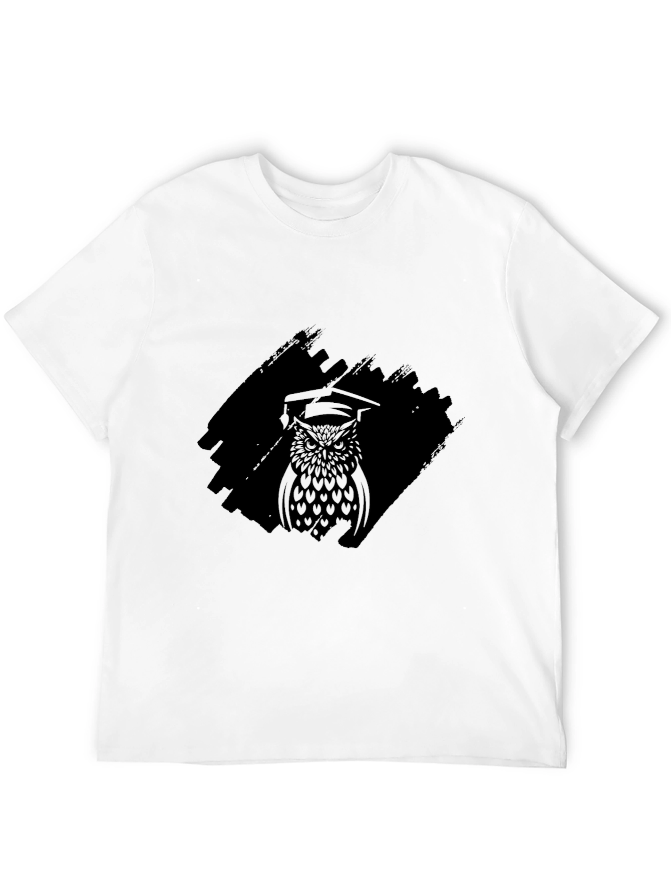 Mens Black Owl Graphic Print T-Shirt