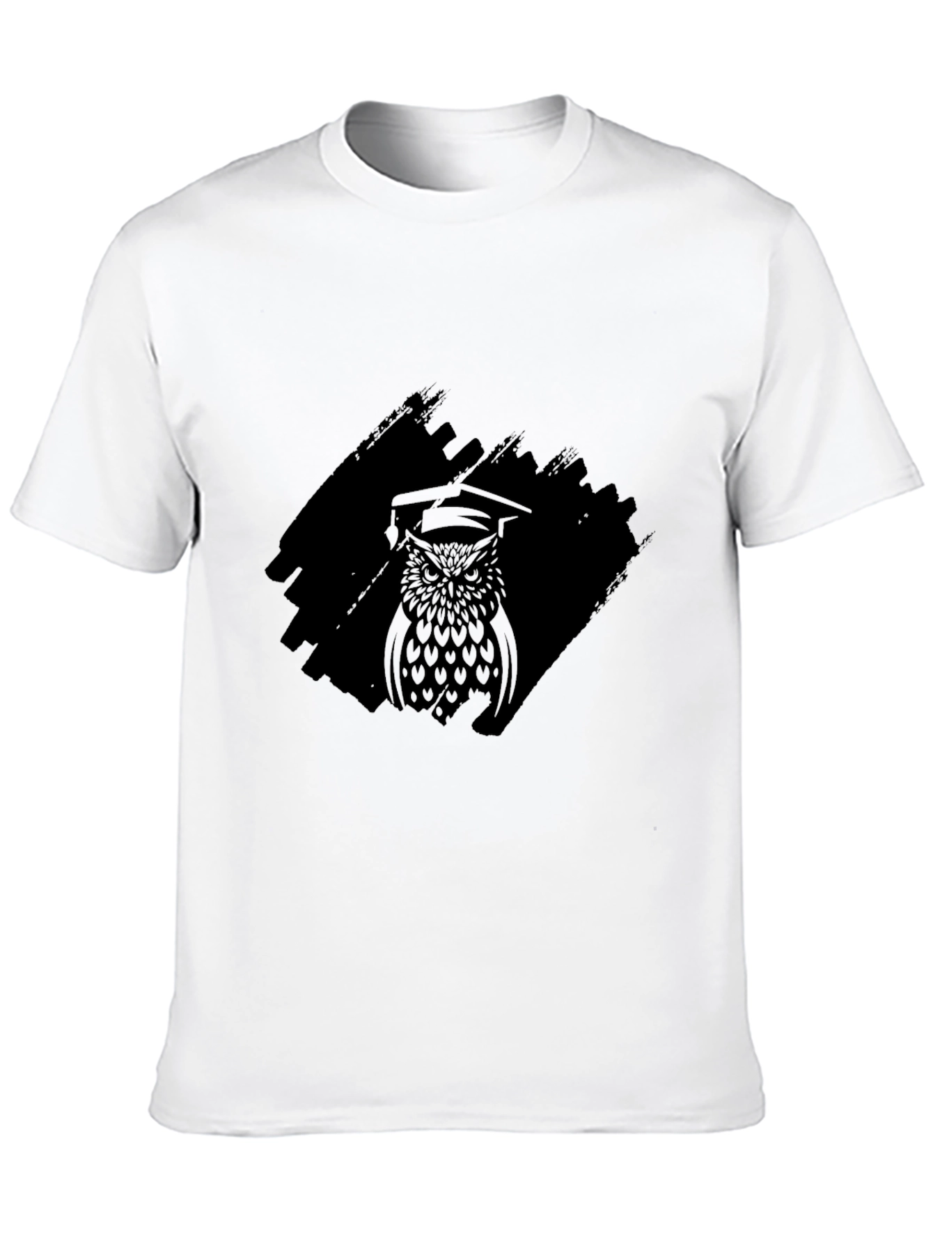 Mens Black Owl Graphic Print T-Shirt