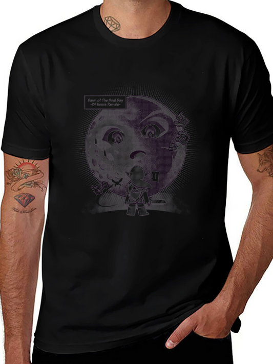 Graphic Print Mens Black T-Shirt