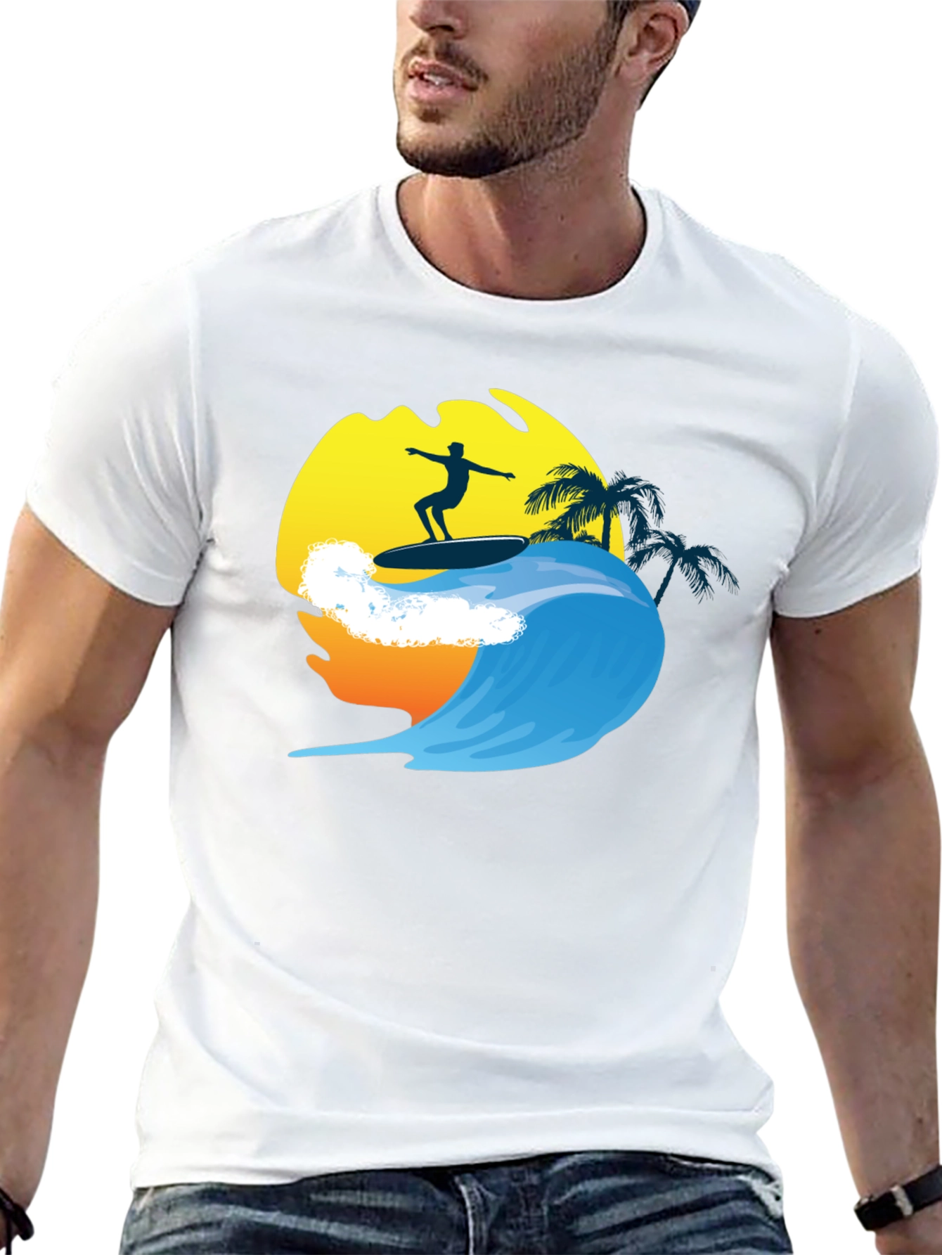 Surfer Wave Graphic Tee - Cool Summer Vibes T-Shirt