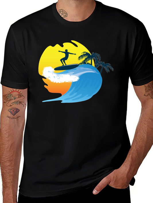 Surfer Wave Graphic Tee - Cool Summer Vibes T-Shirt