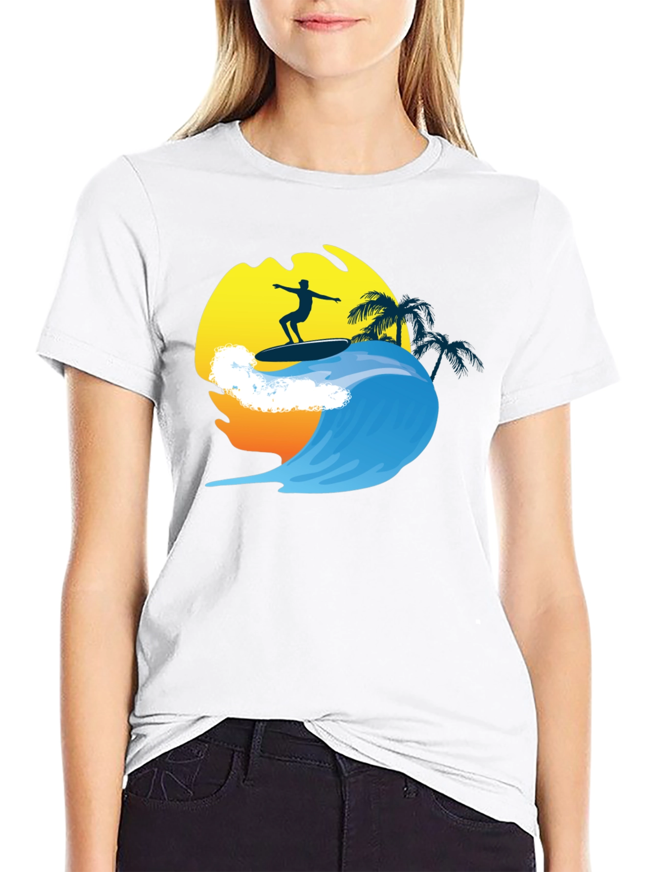 Surfer Wave Graphic Tee - Cool Summer Vibes T-Shirt