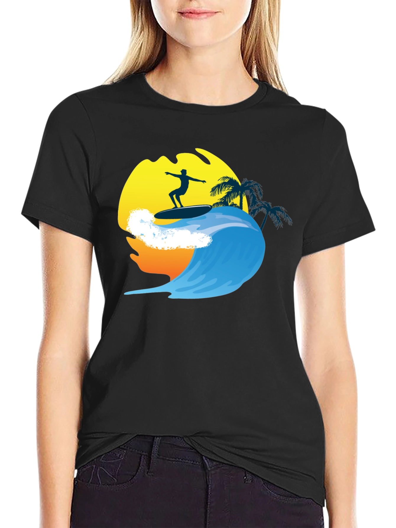Surfer Wave Graphic Tee - Cool Summer Vibes T-Shirt