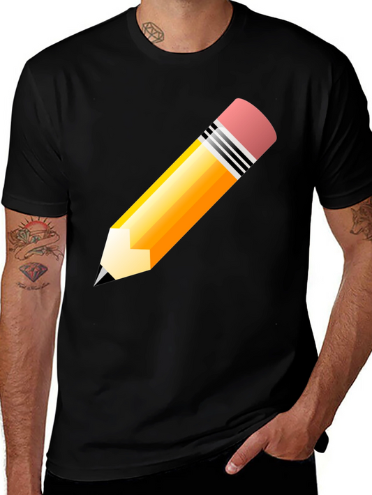 Pencil Graphic T-Shirt - Black Cotton Tee