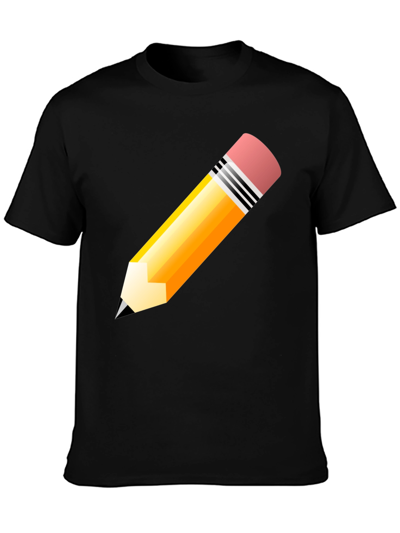 Pencil Graphic T-Shirt - Black Cotton Tee