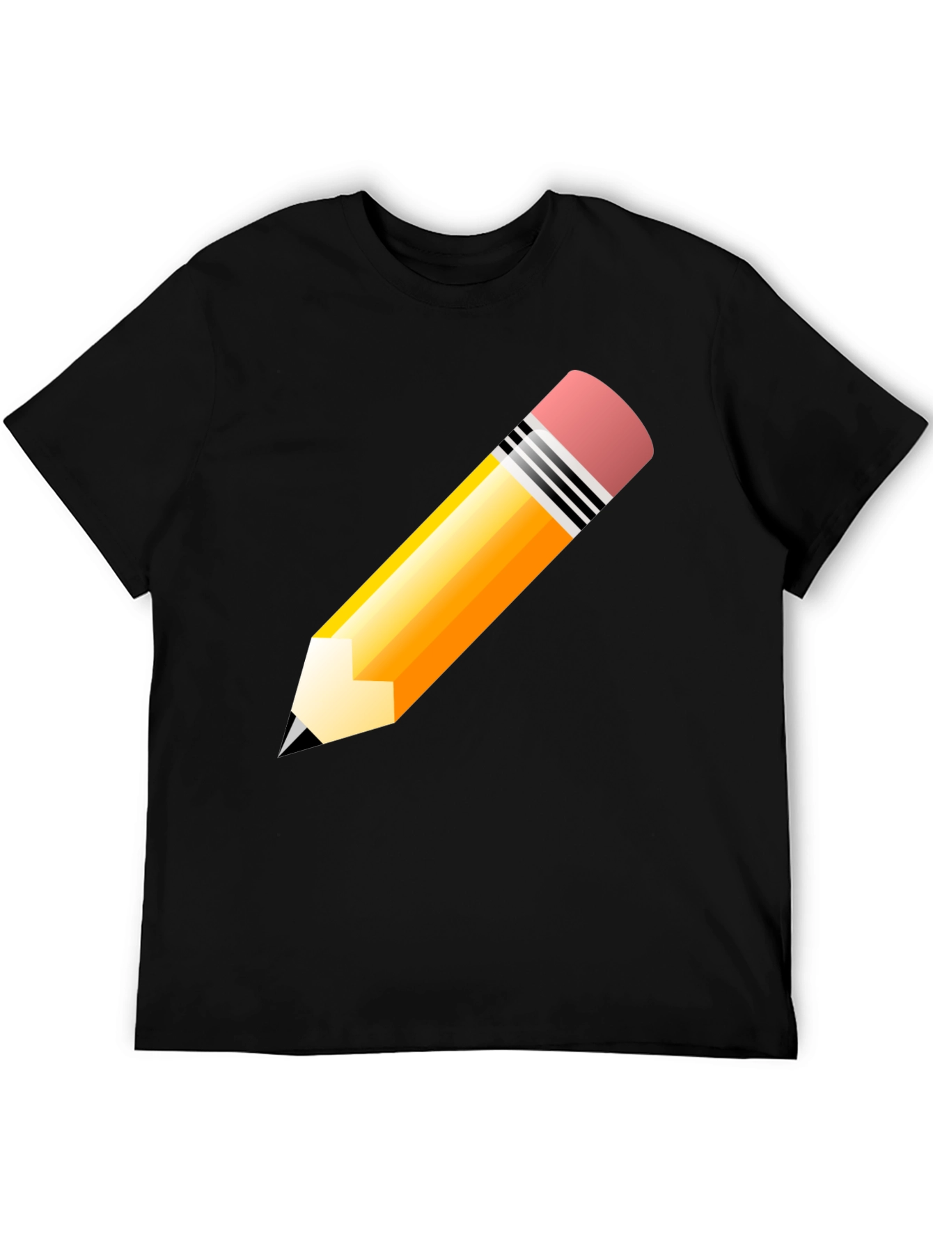 Pencil Graphic T-Shirt - Black Cotton Tee