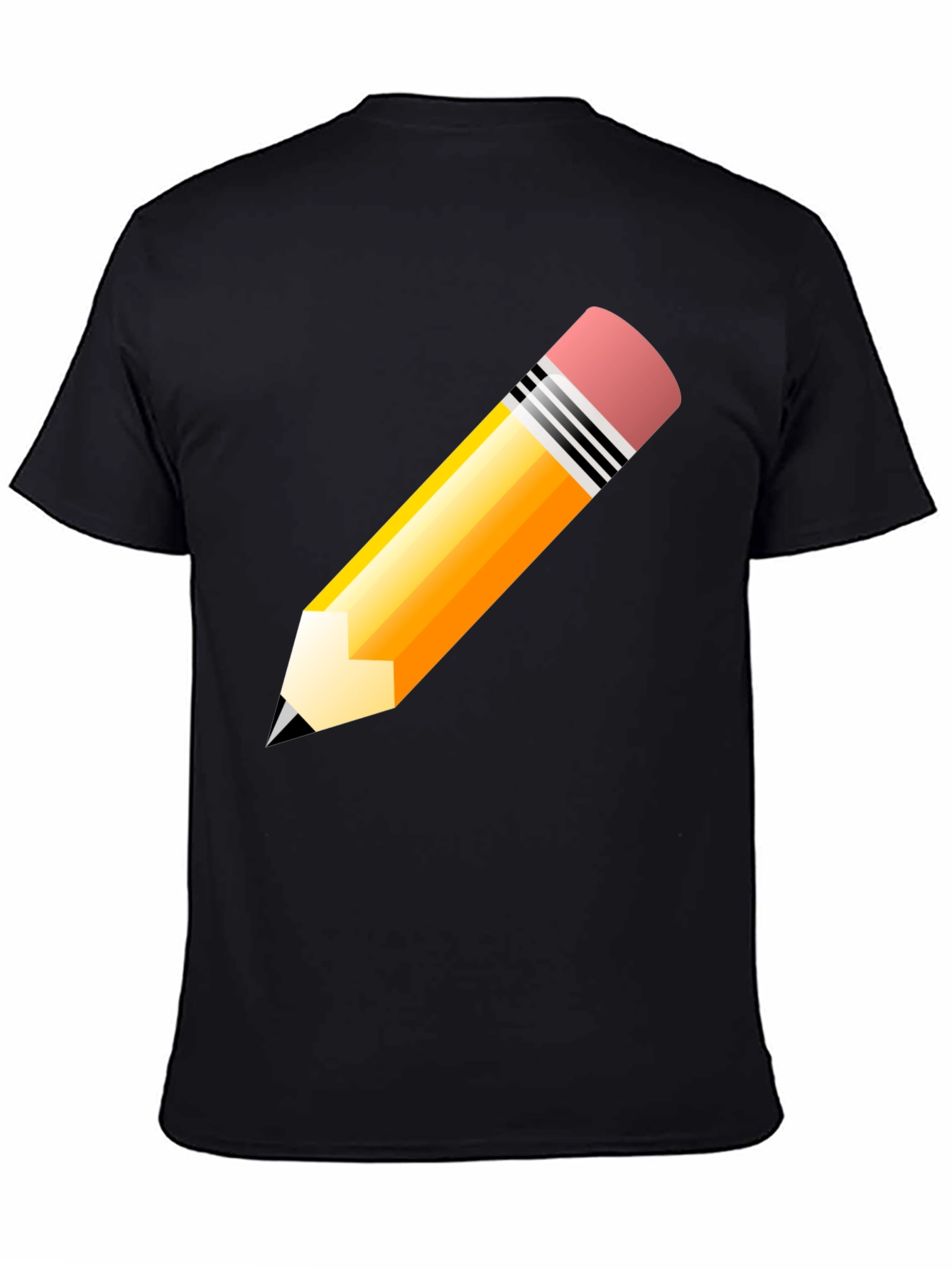 Pencil Graphic T-Shirt - Black Cotton Tee