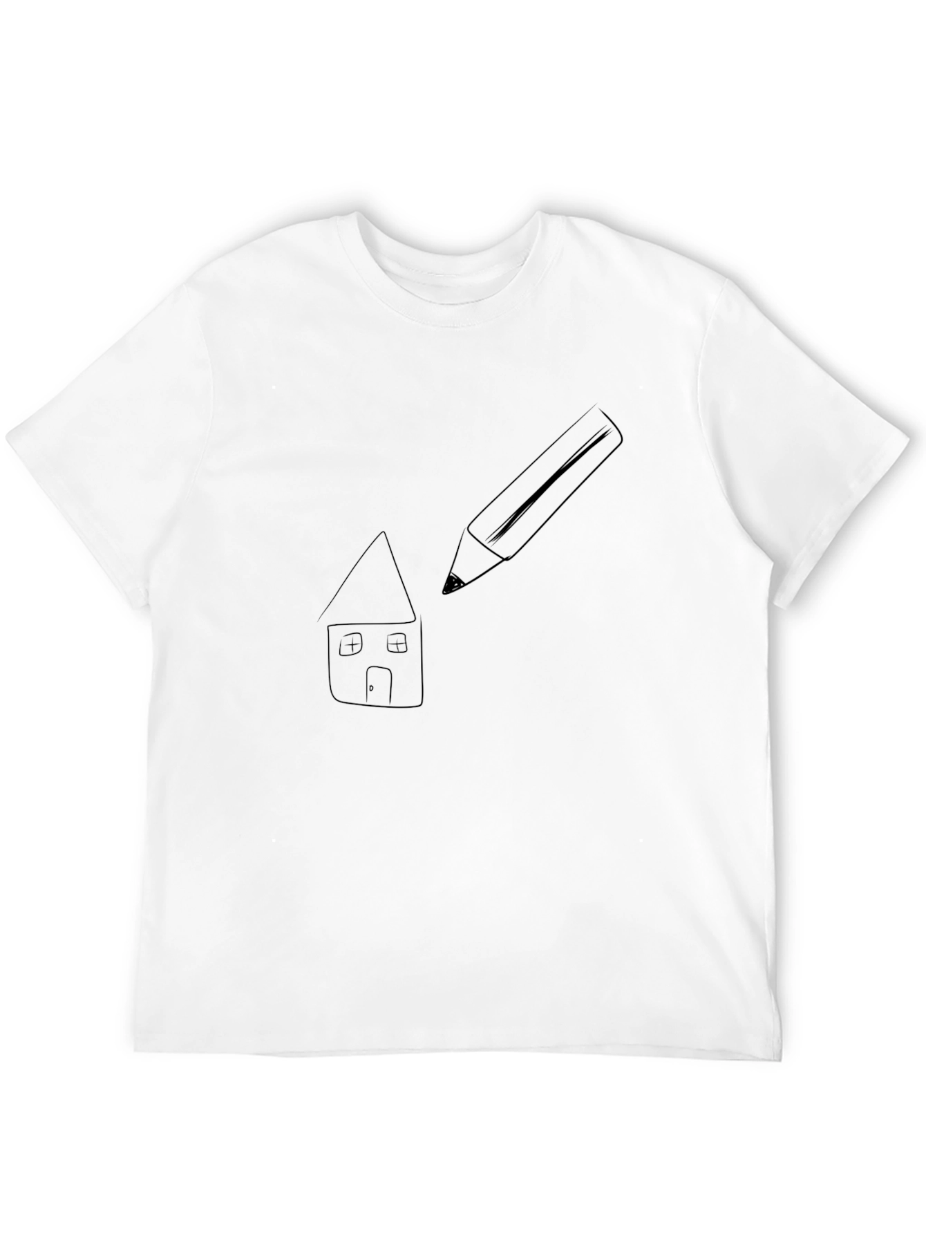 Creative Sketch Tee - Black Cotton Graphic T-Shirt