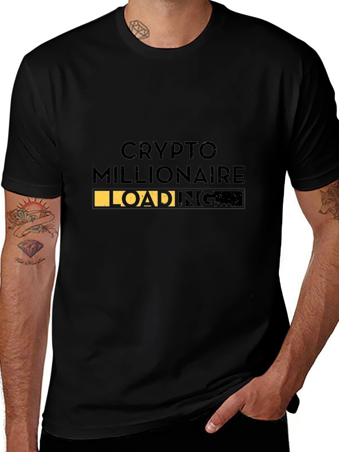 Crypto Millionaire Loading Black T-Shirt