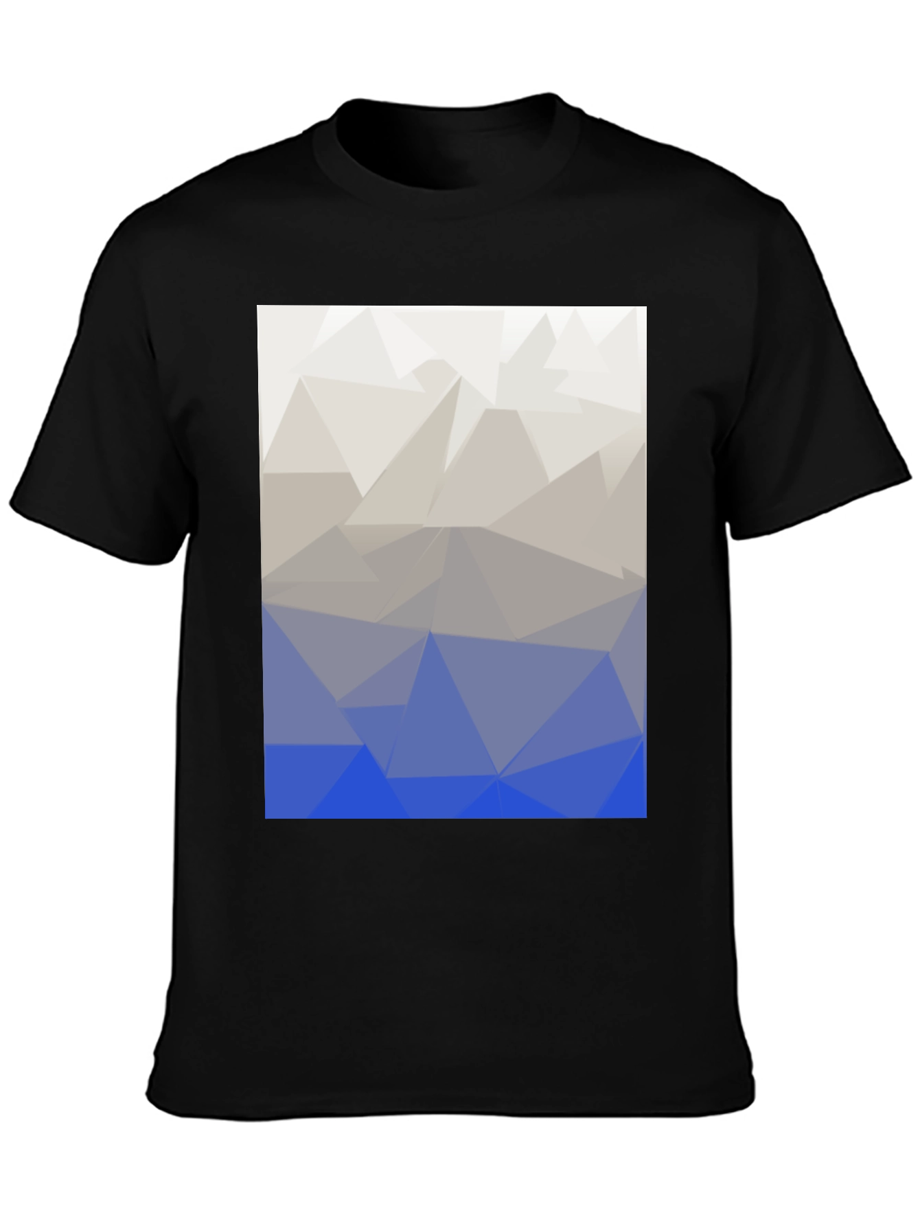 Abstract Geometric Triangle Print T-Shirt - Black
