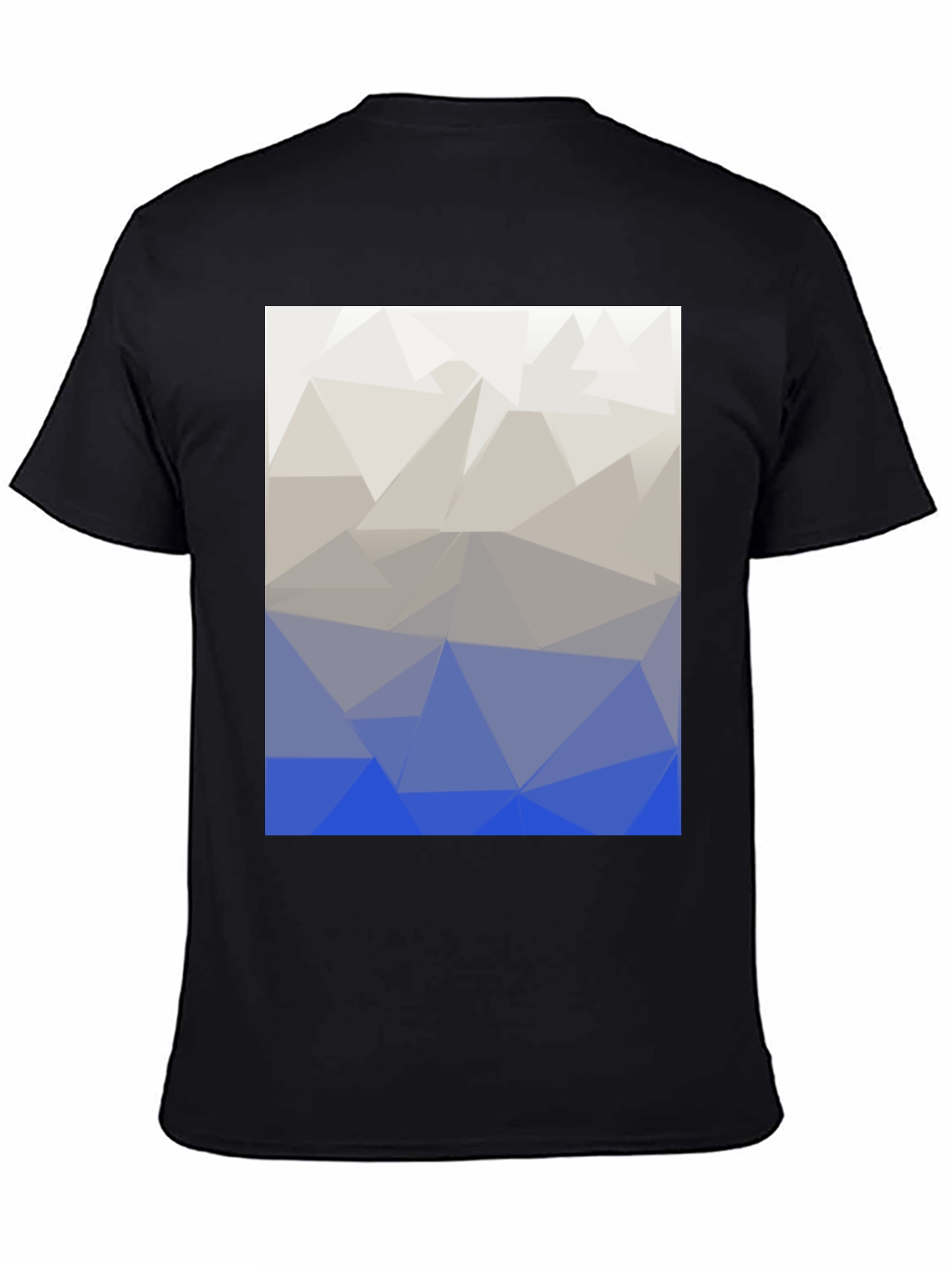 Abstract Geometric Triangle Print T-Shirt - Black