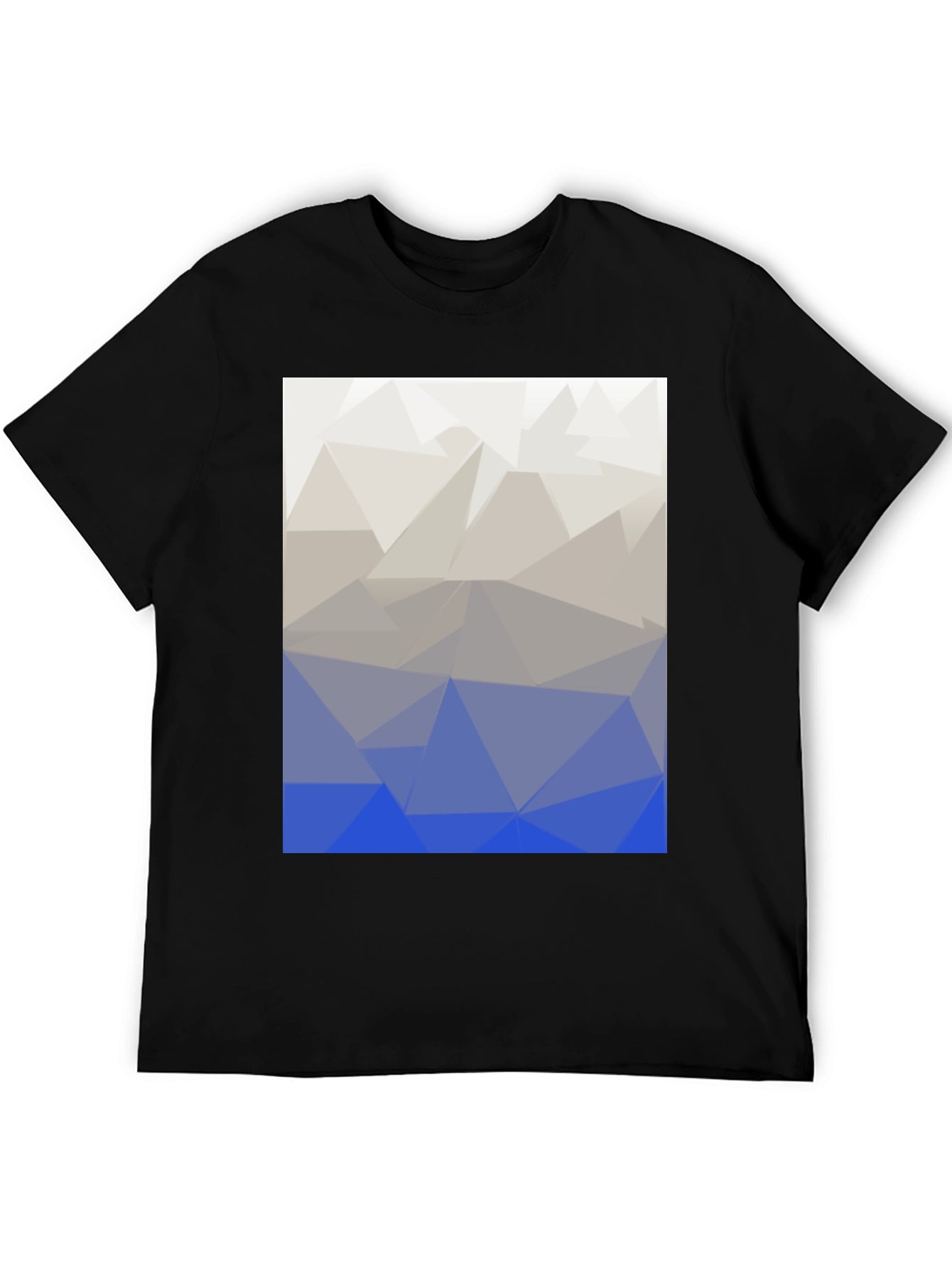 Abstract Geometric Triangle Print T-Shirt - Black