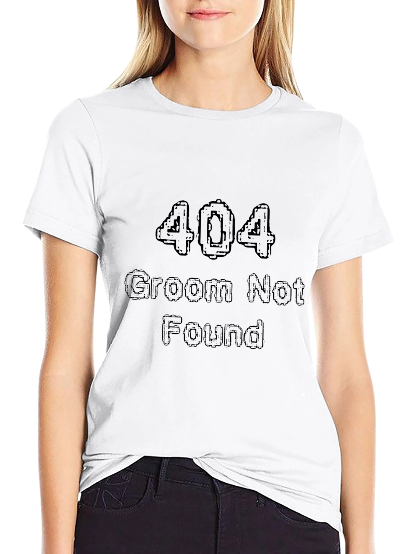 404 Groom Not Found Black T-Shirt