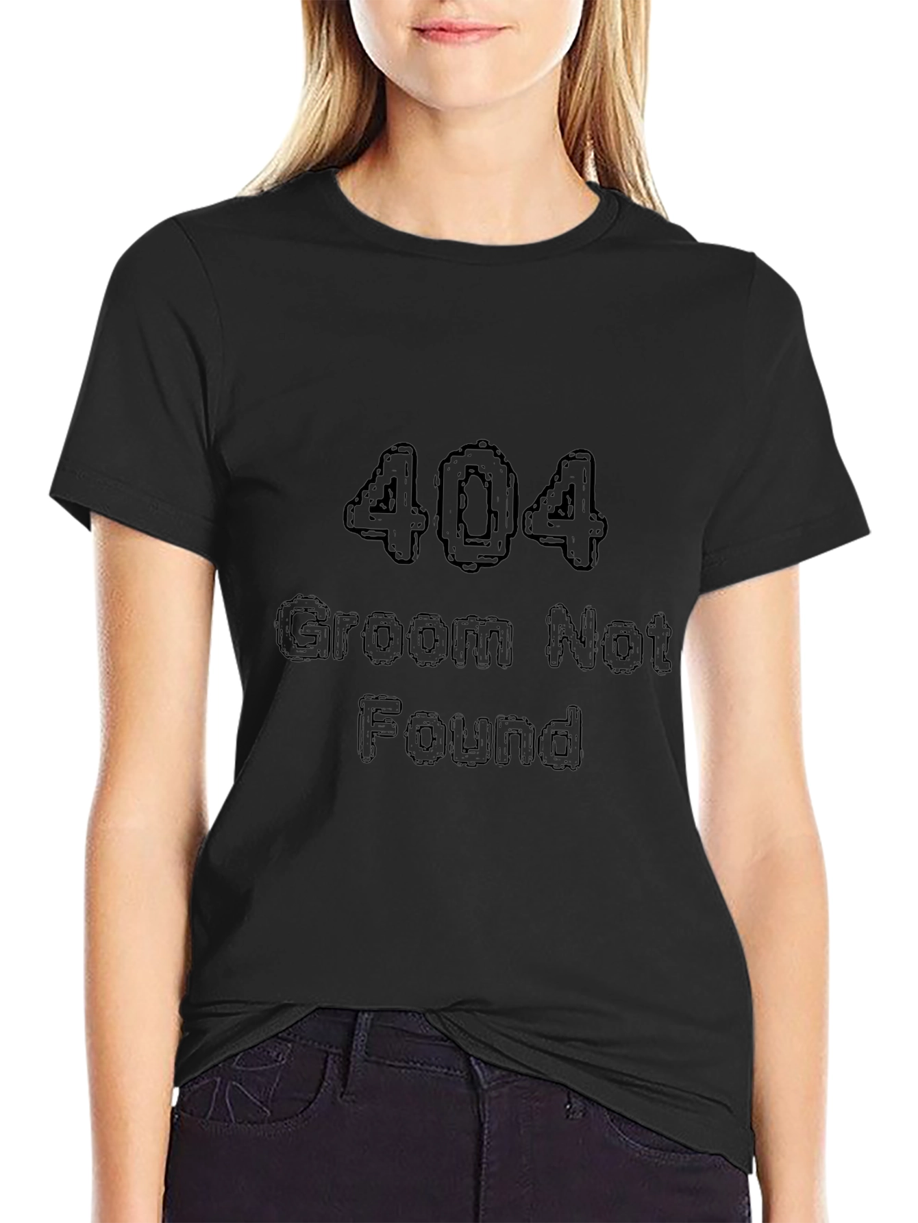 404 Groom Not Found Black T-Shirt