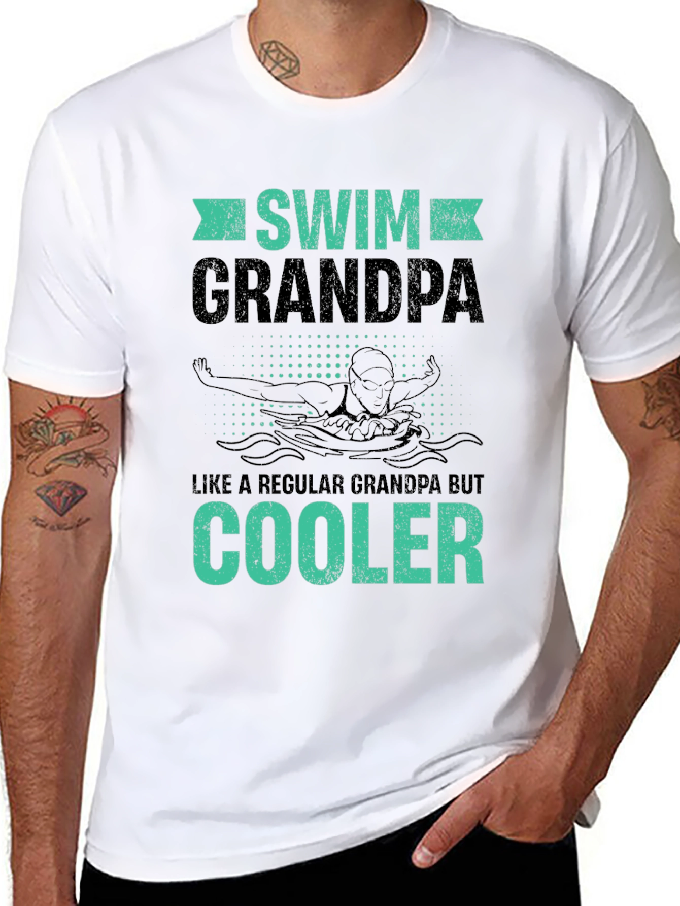 Swim Grandpa T-Shirt - Cool Grandpa Swimmer Gift
