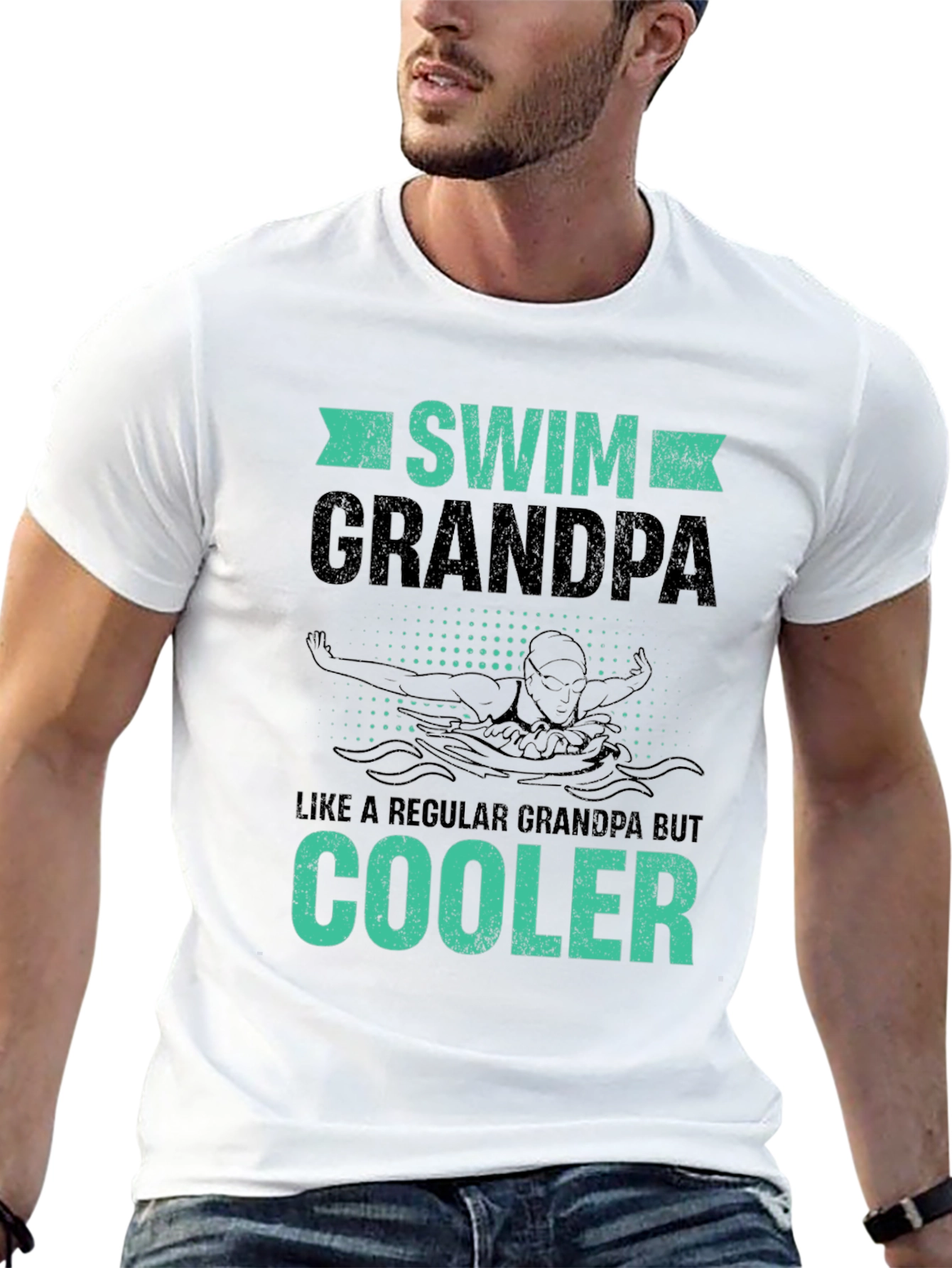 Swim Grandpa T-Shirt - Cool Grandpa Swimmer Gift