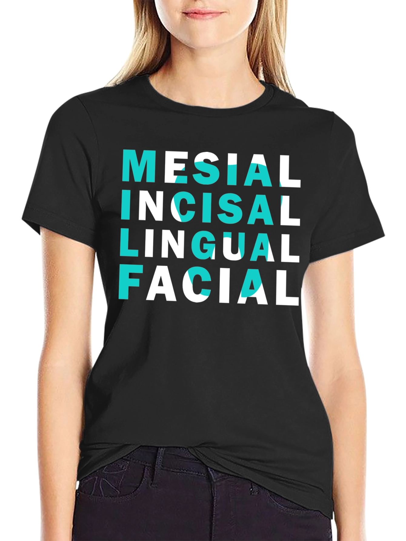 Dental Anatomy T-Shirt - Mesial Incisal Lingual Facial Tee