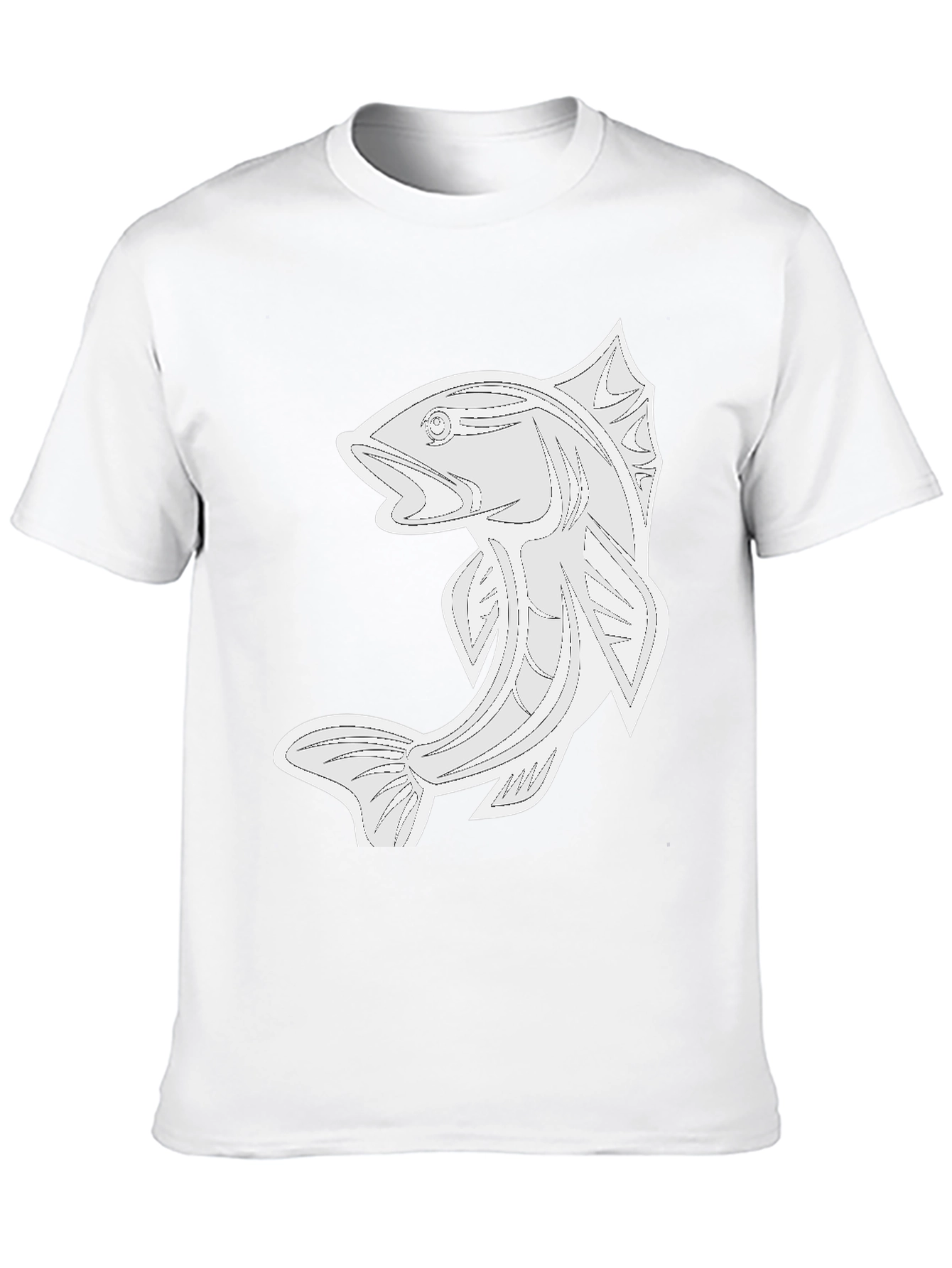 Black Graphic Tee - Fish Design